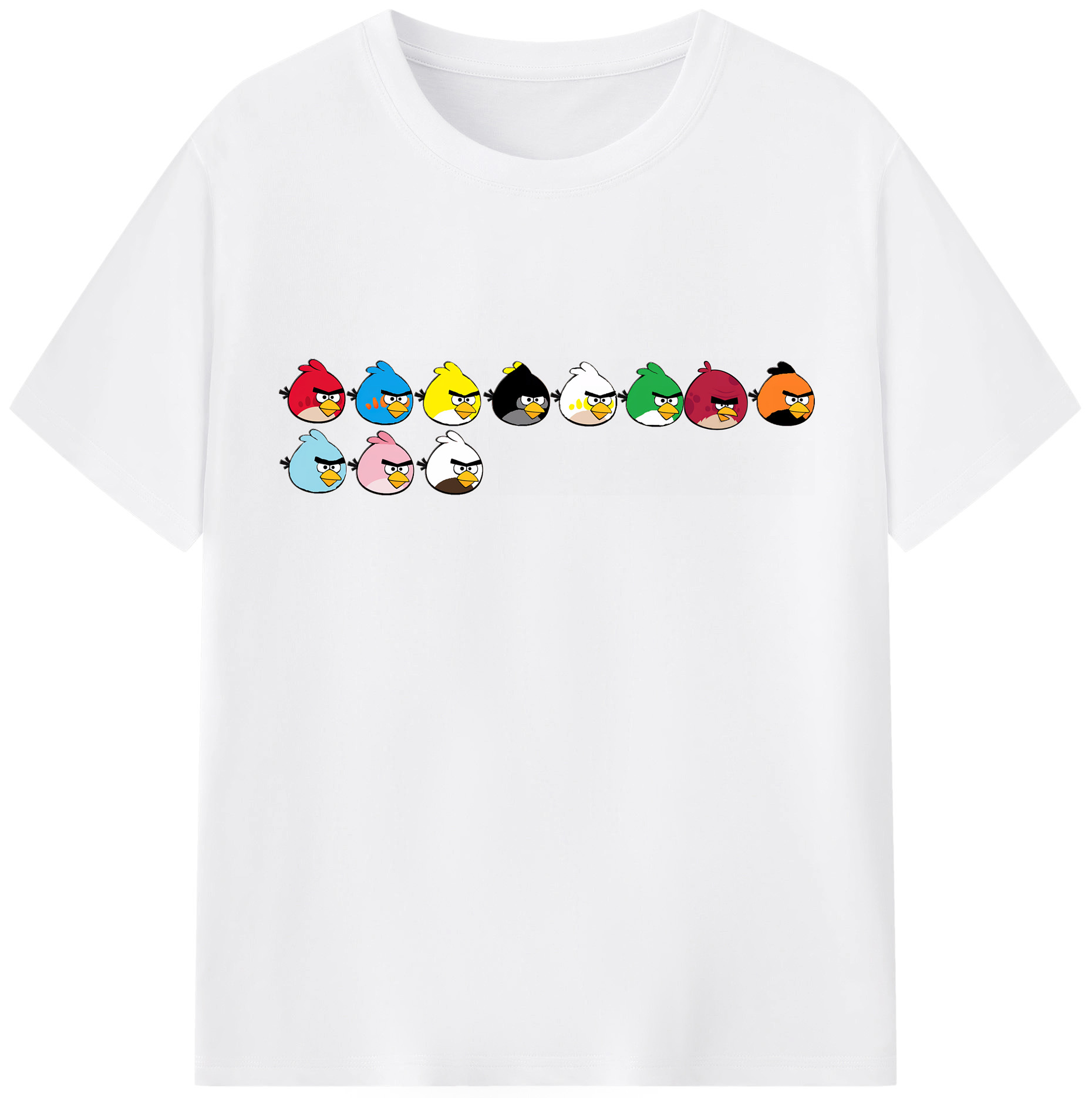 （画像用） Angry Birds アングリーバード 綿100％半袖Tシャツ（フロントプリント）