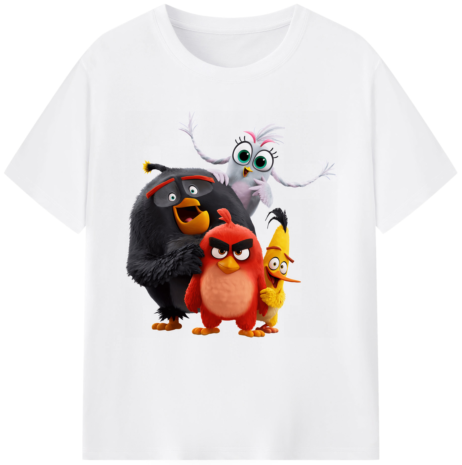 （画像用） Angry Birds アングリーバード 綿100％半袖Tシャツ（フロントプリント）