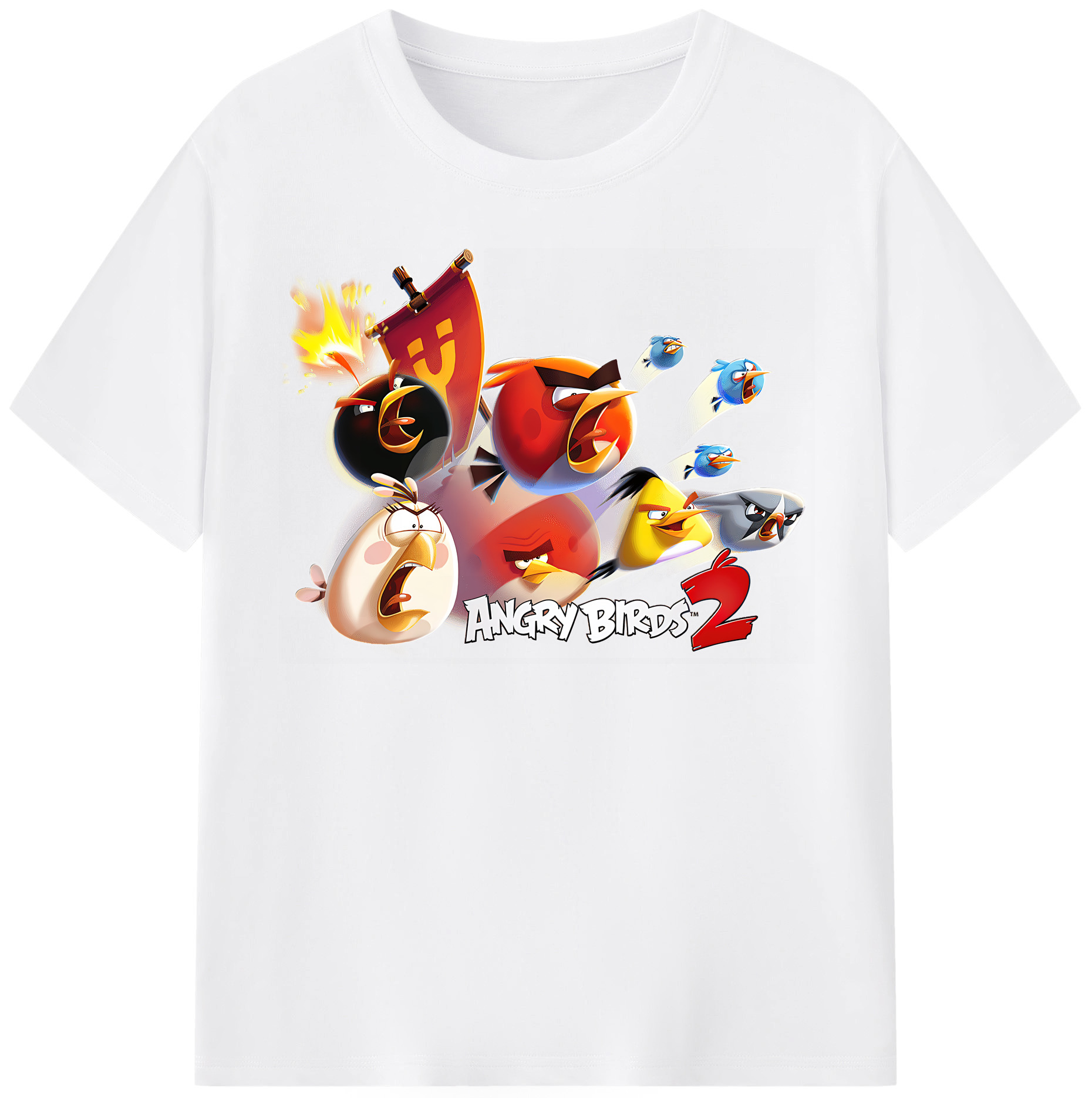 （画像用） Angry Birds アングリーバード 綿100％半袖Tシャツ（フロントプリント）
