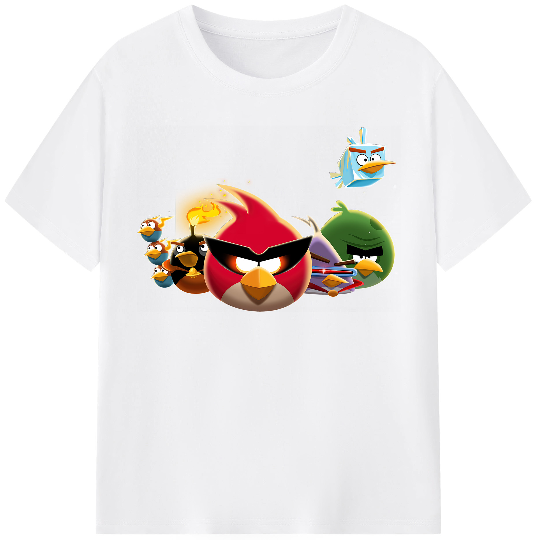 （画像用） Angry Birds アングリーバード 綿100％半袖Tシャツ（フロントプリント）