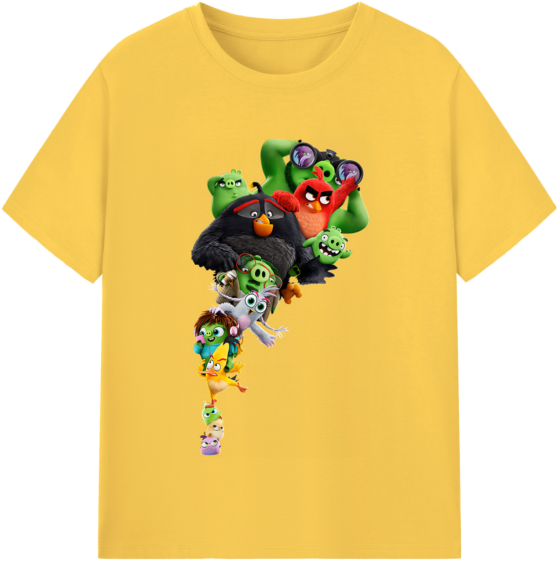 （画像用） Angry Birds アングリーバード 綿100％半袖Tシャツ（フロントプリント）