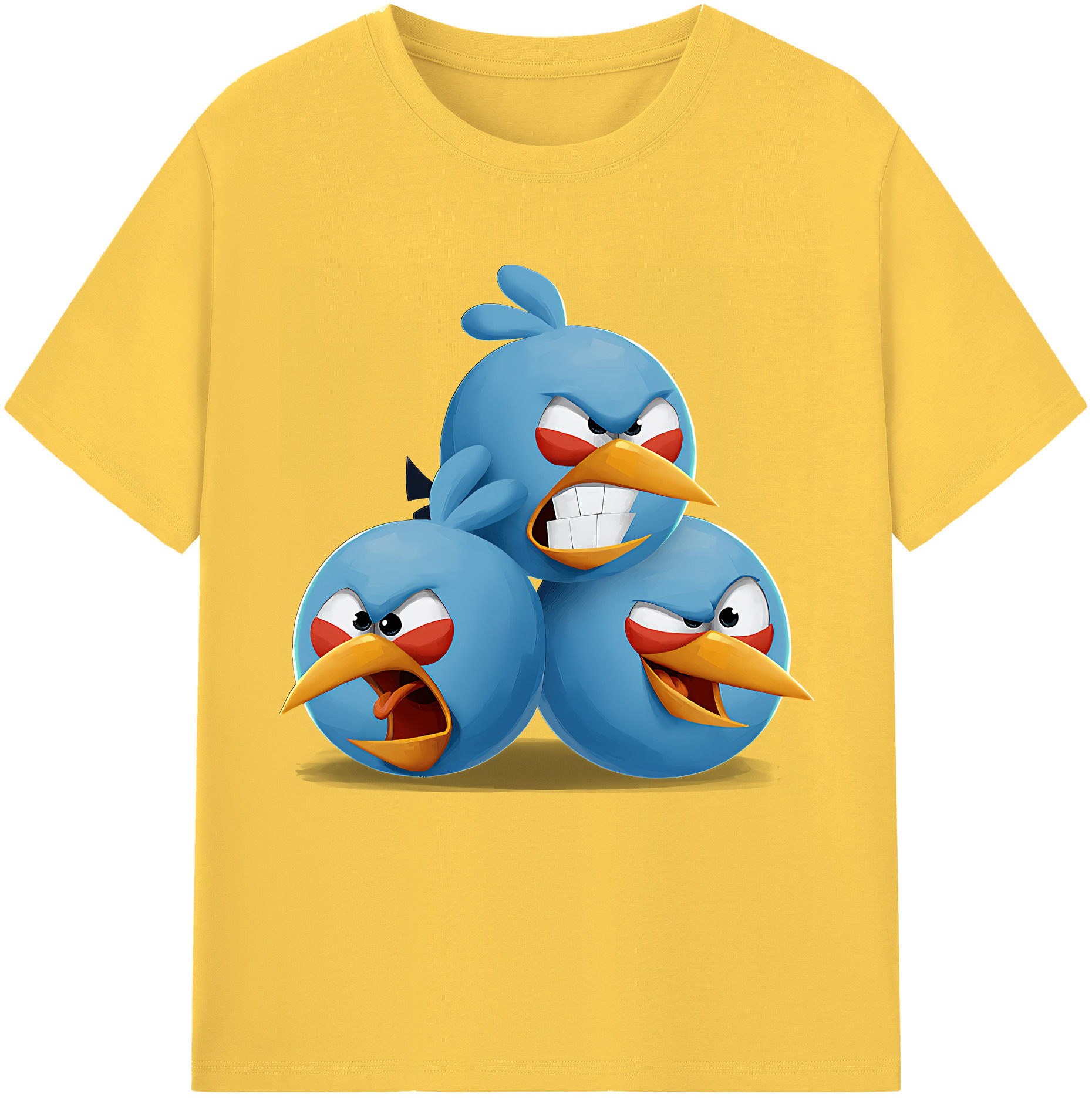 （画像用） Angry Birds アングリーバード 綿100％半袖Tシャツ（フロントプリント）