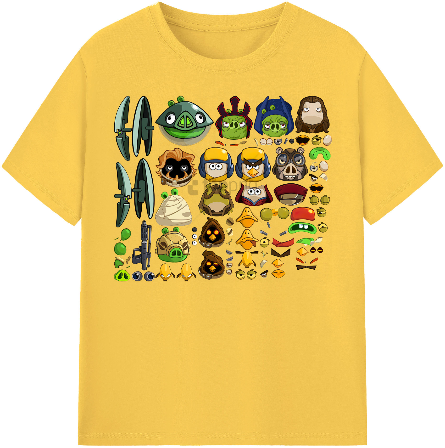 （画像用） Angry Birds アングリーバード 綿100％半袖Tシャツ（フロントプリント）