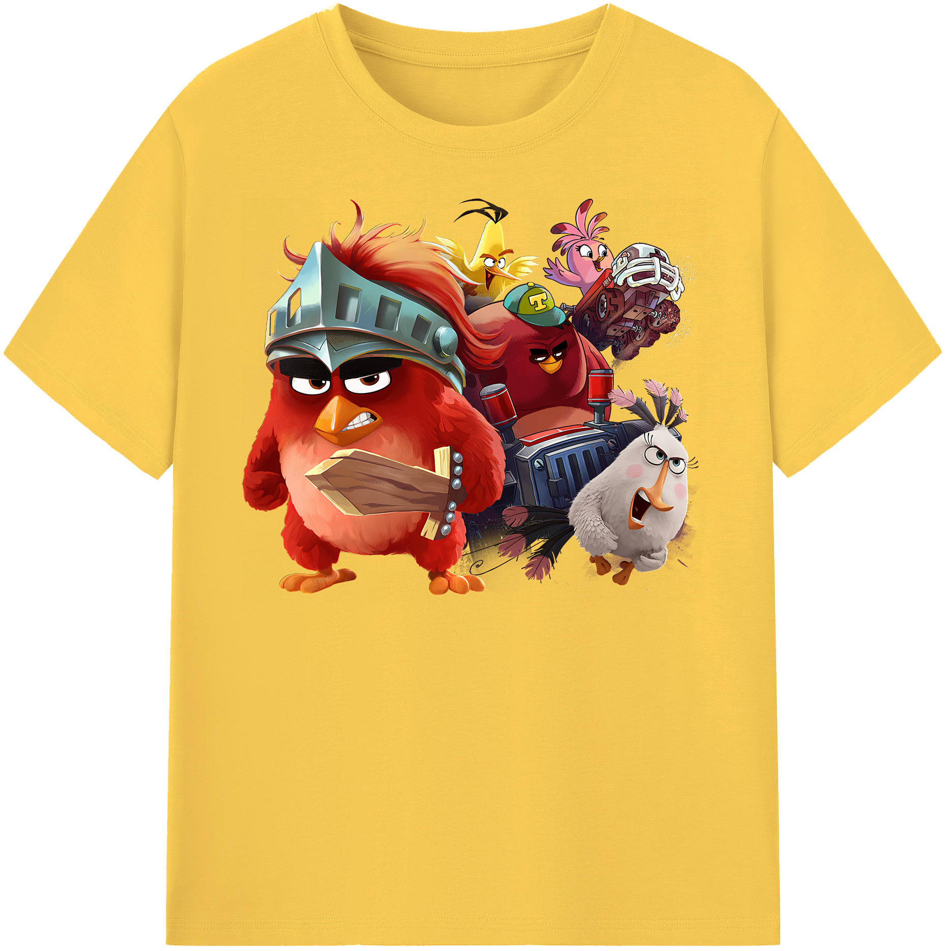 （画像用） Angry Birds アングリーバード 綿100％半袖Tシャツ（フロントプリント）