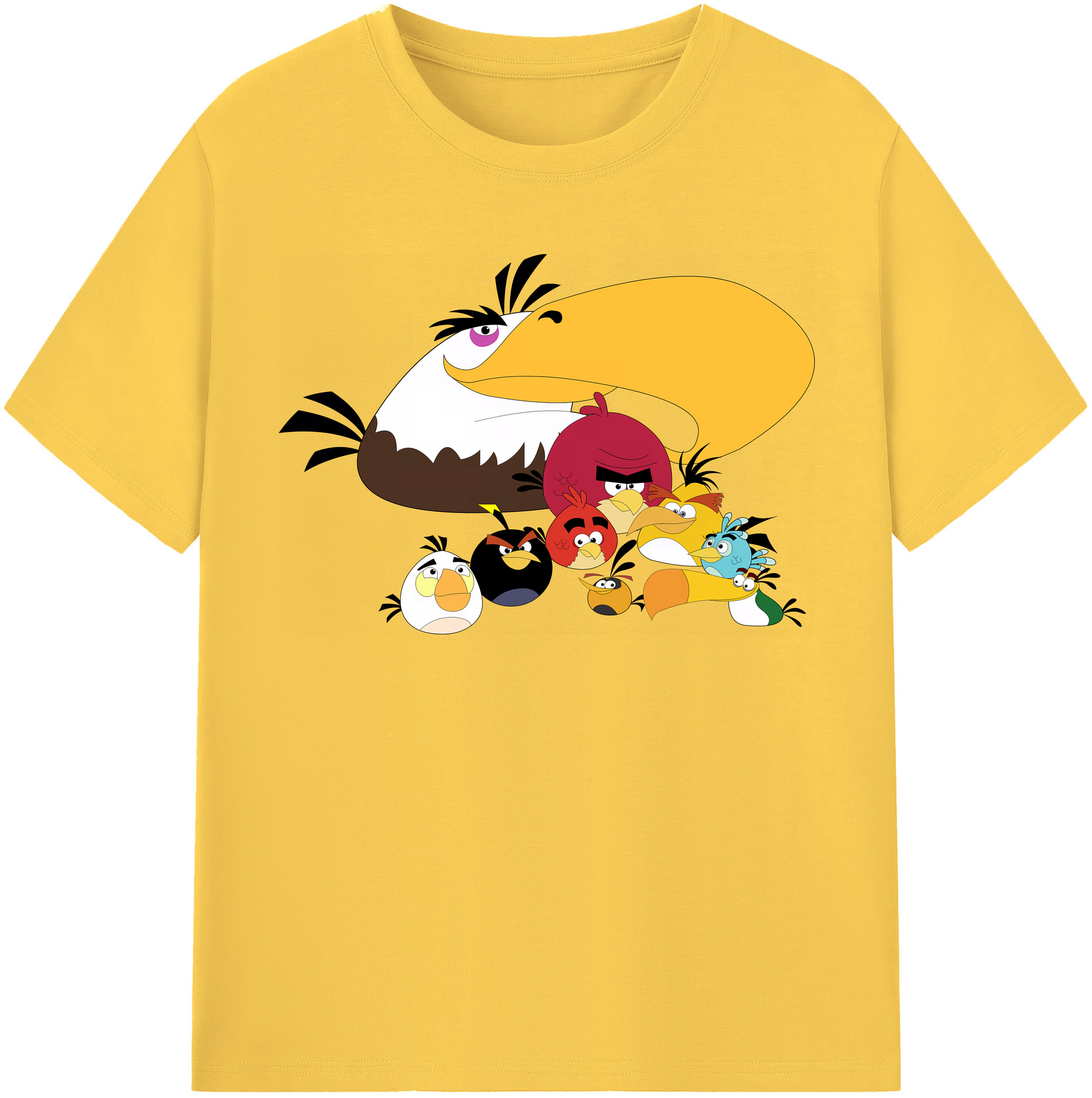 （画像用） Angry Birds アングリーバード 綿100％半袖Tシャツ（フロントプリント）