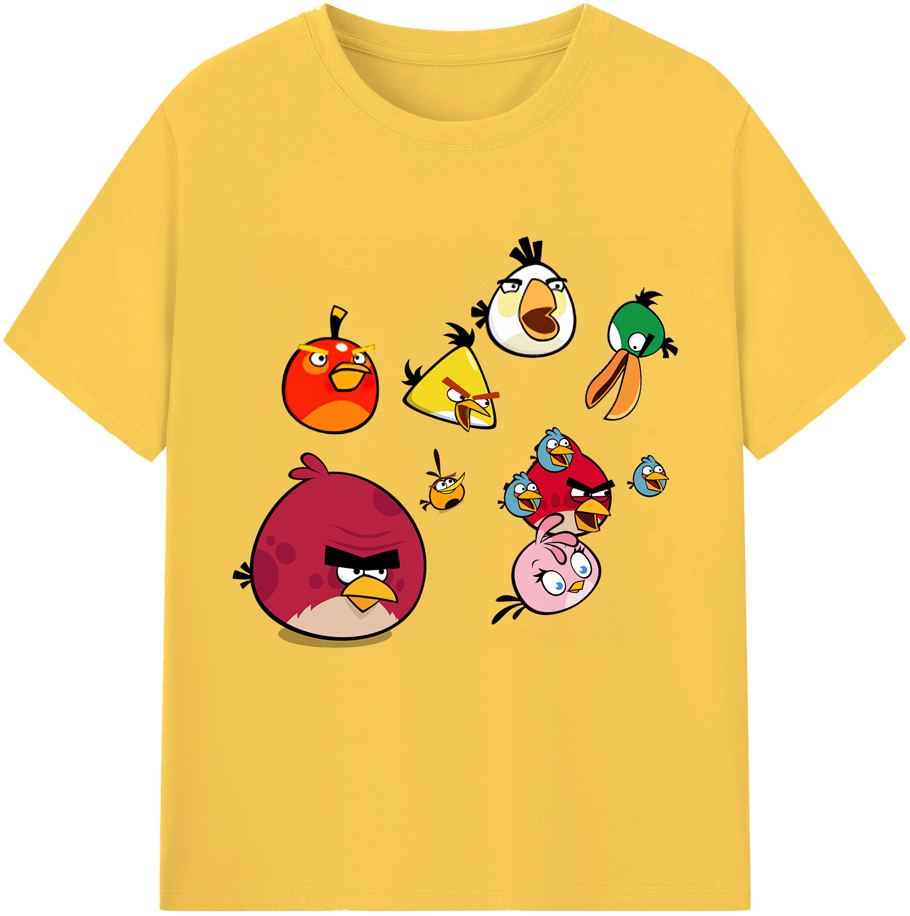 （画像用） Angry Birds アングリーバード 綿100％半袖Tシャツ（フロントプリント）