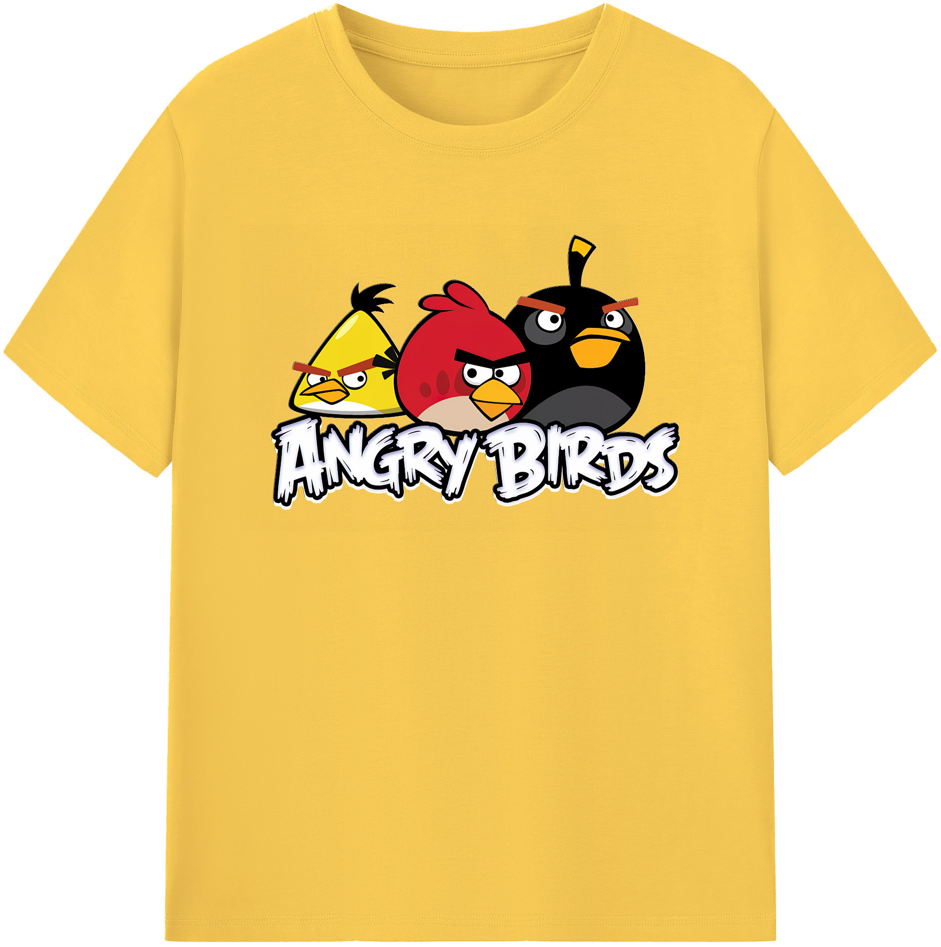 （画像用） Angry Birds アングリーバード 綿100％半袖Tシャツ（フロントプリント）