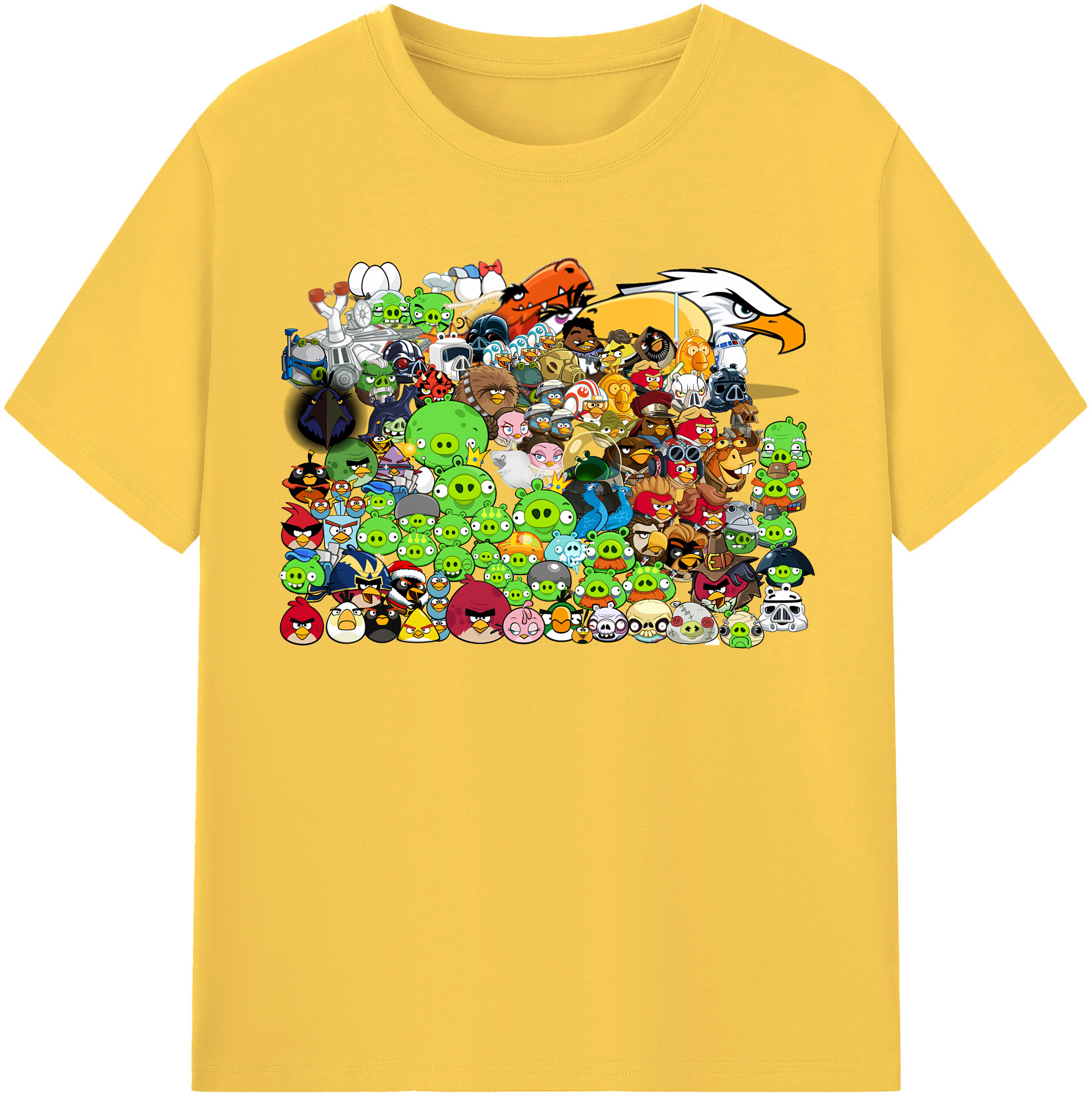 （画像用） Angry Birds アングリーバード 綿100％半袖Tシャツ（フロントプリント）