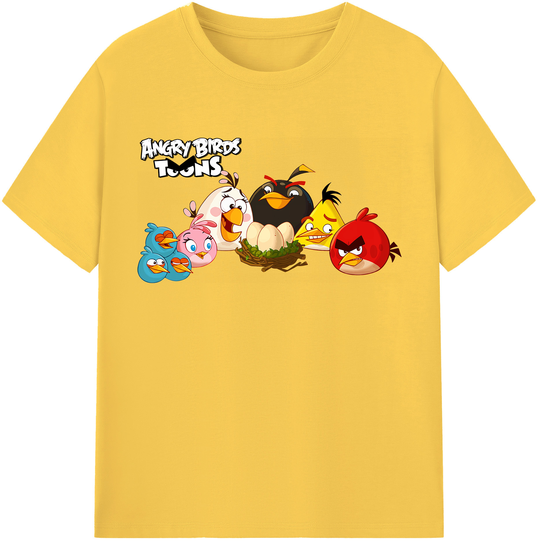 （画像用） Angry Birds アングリーバード 綿100％半袖Tシャツ（フロントプリント）