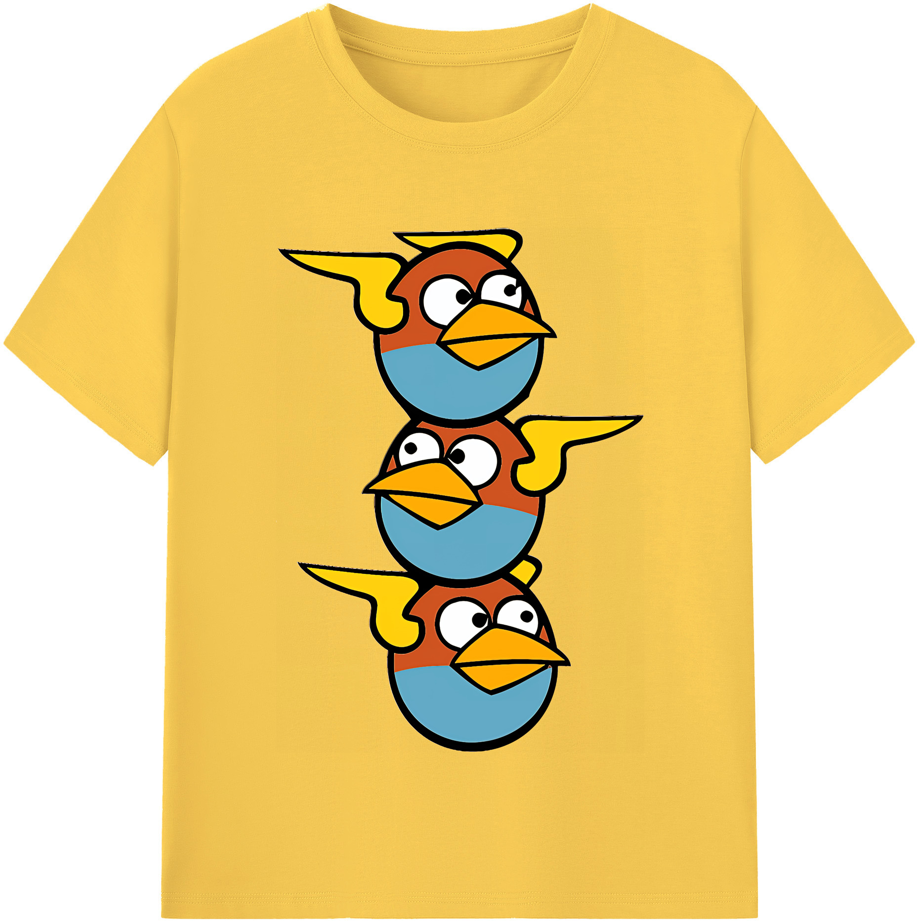 （画像用） Angry Birds アングリーバード 綿100％半袖Tシャツ（フロントプリント）