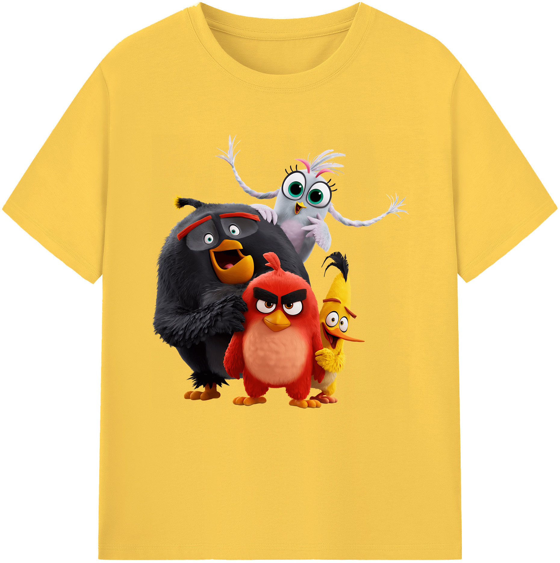 （画像用） Angry Birds アングリーバード 綿100％半袖Tシャツ（フロントプリント）
