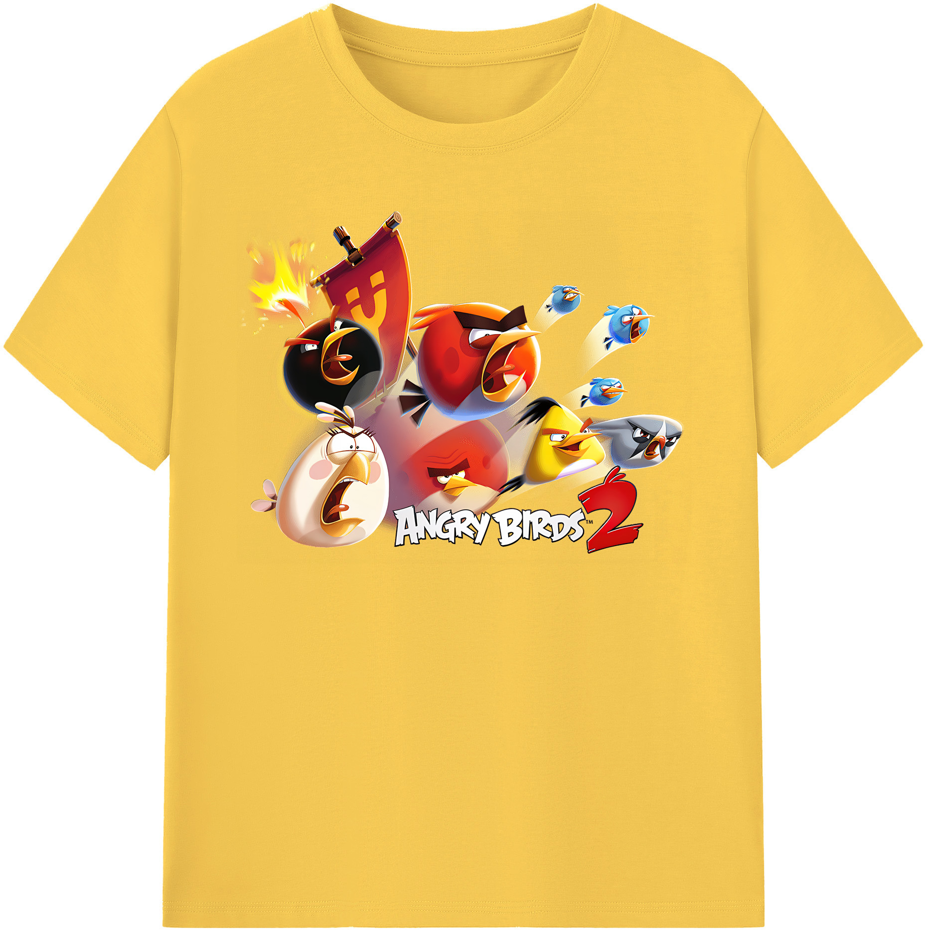 （画像用） Angry Birds アングリーバード 綿100％半袖Tシャツ（フロントプリント）