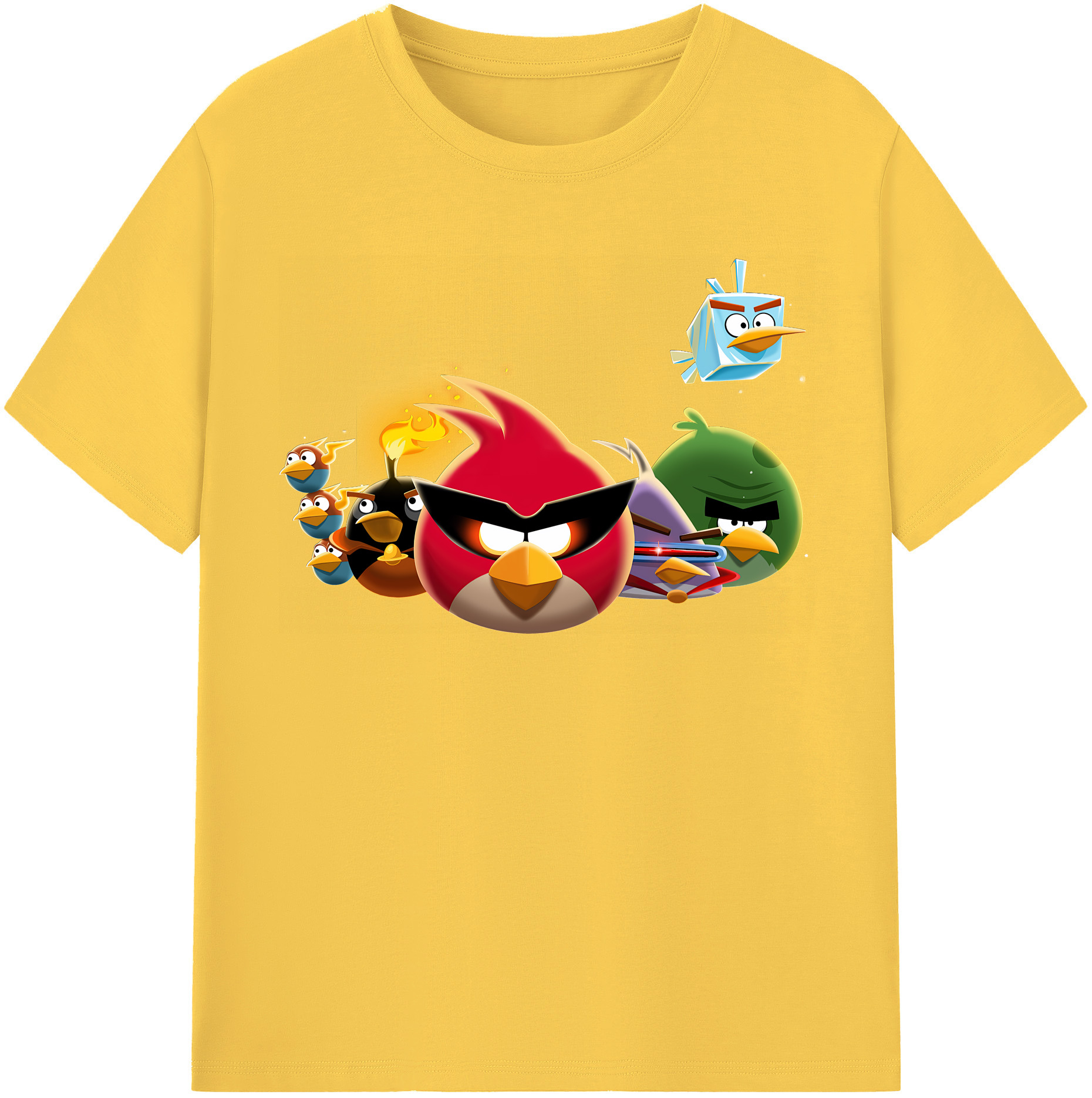 （画像用） Angry Birds アングリーバード 綿100％半袖Tシャツ（フロントプリント）