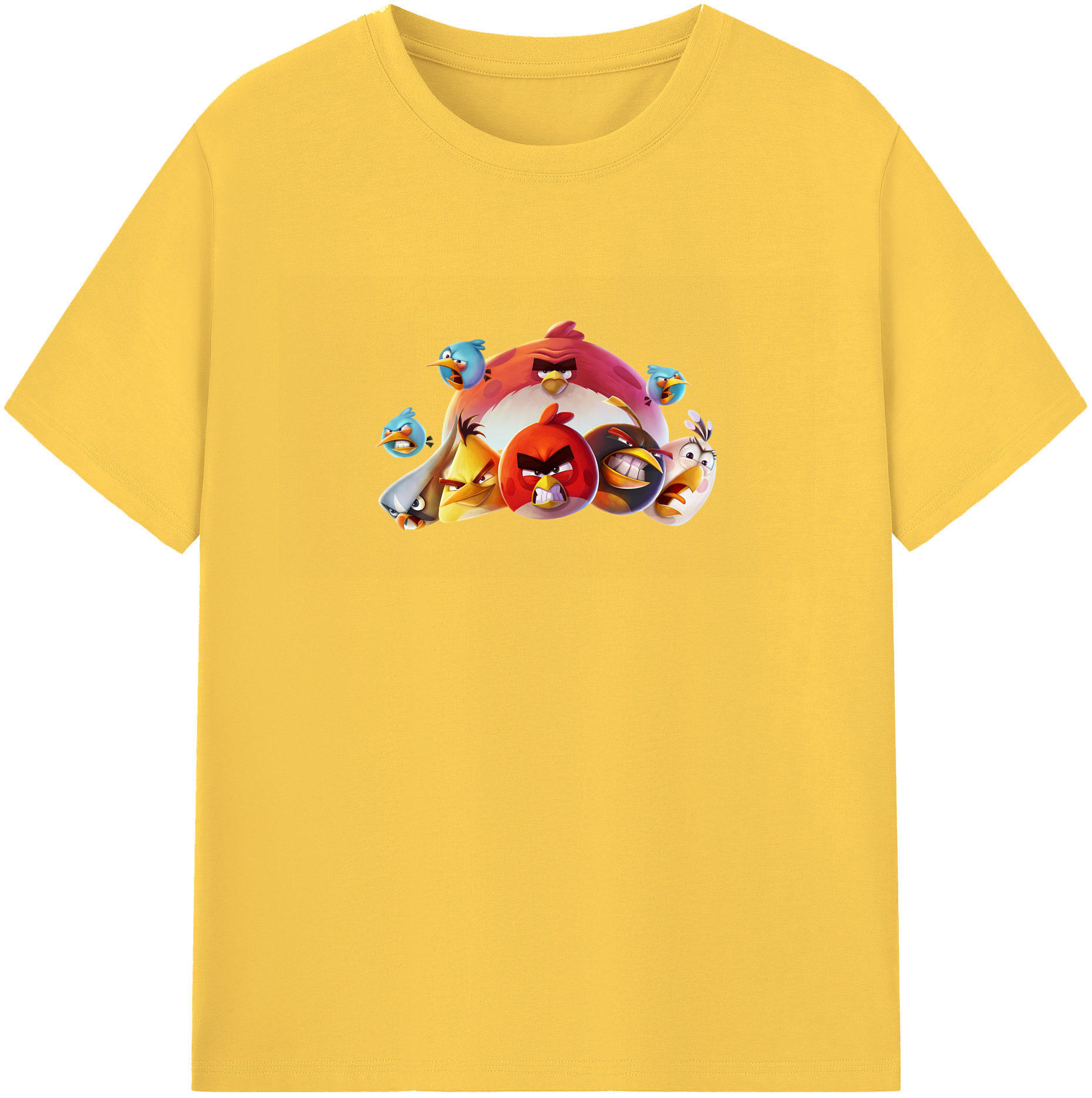 （画像用） Angry Birds アングリーバード 綿100％半袖Tシャツ（フロントプリント）