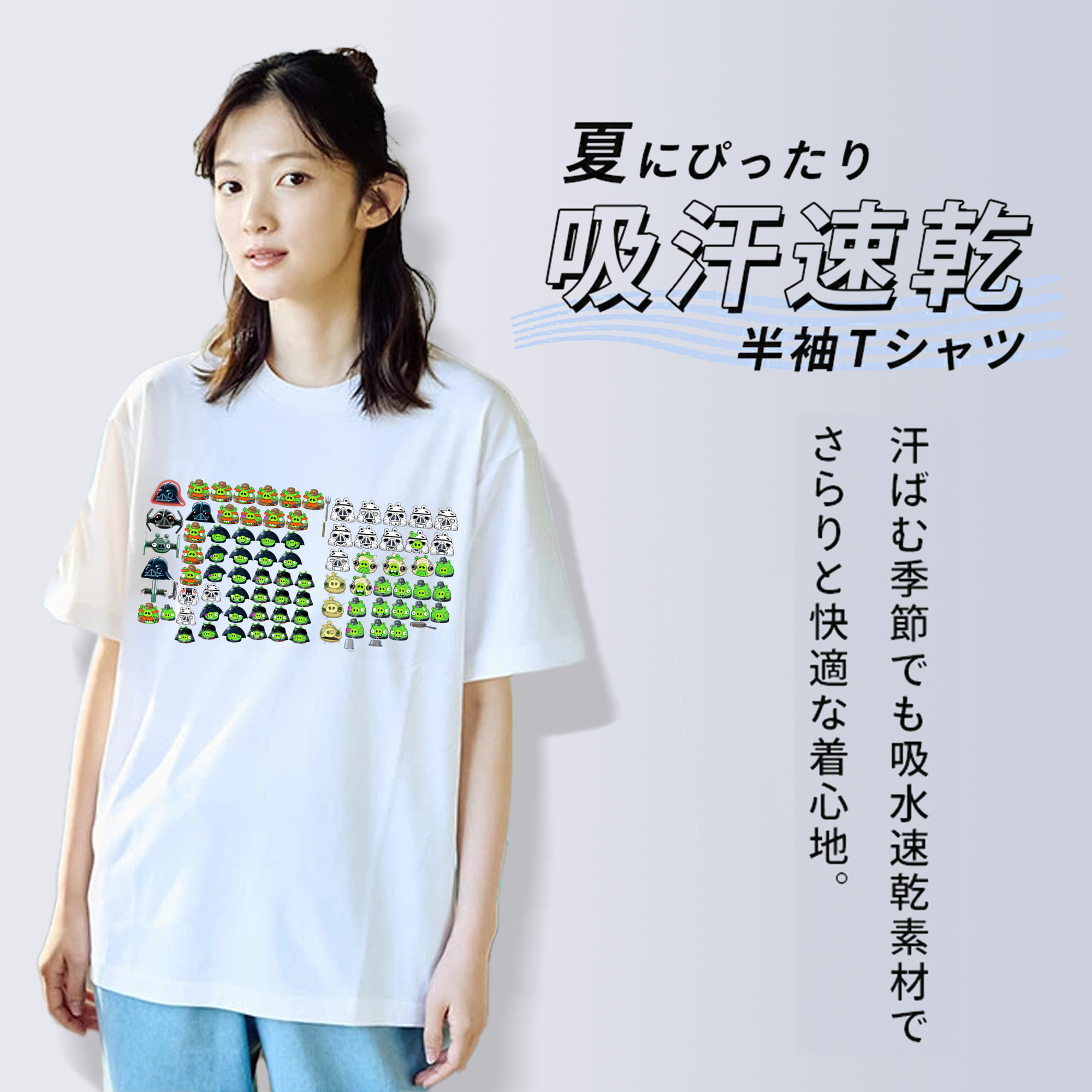 Angry Birds アングリーバード 綿100％半袖Tシャツ（フロントプリント）