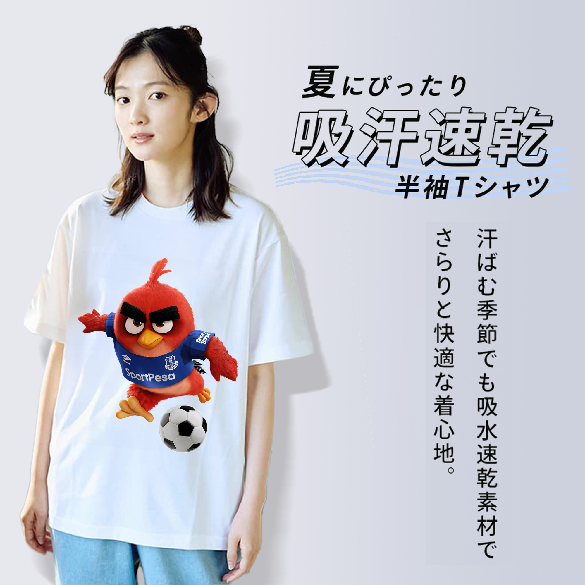 Angry Birds アングリーバード 綿100％半袖Tシャツ（フロントプリント）
