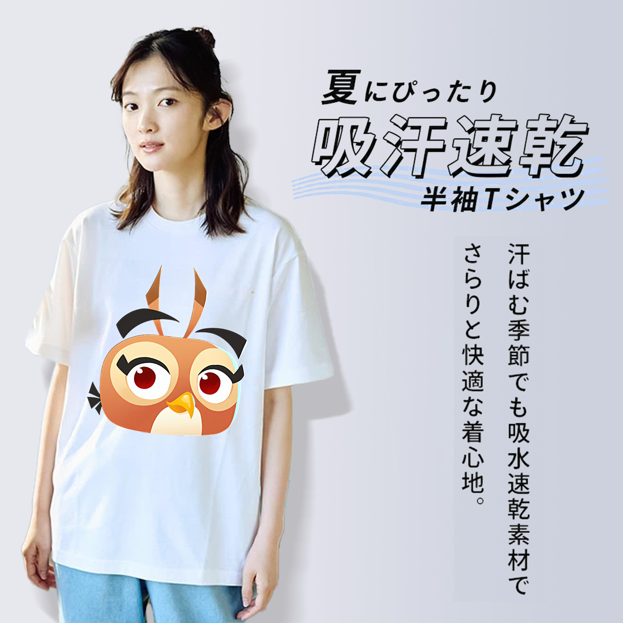 Angry Birds アングリーバード 綿100％半袖Tシャツ（フロントプリント）