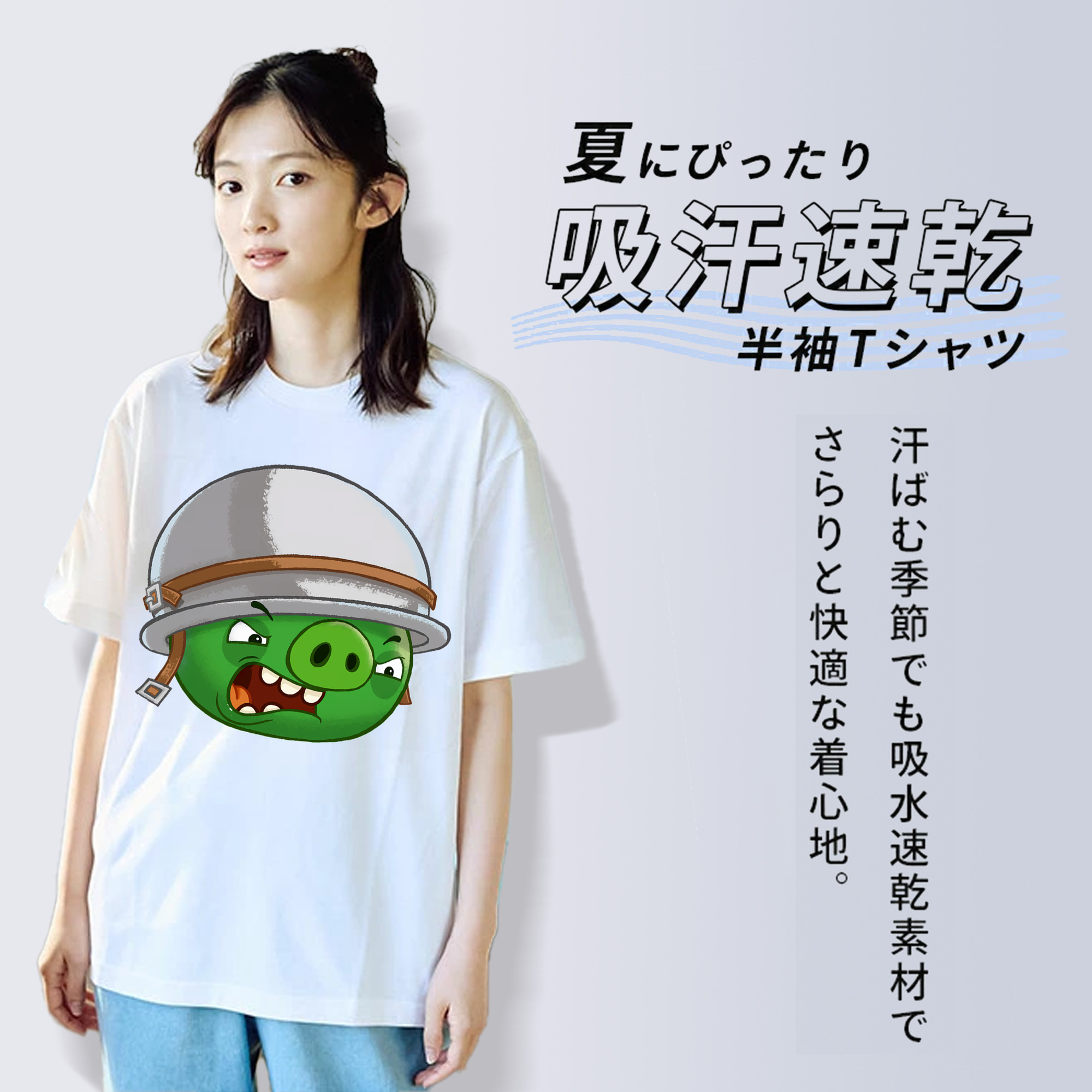 Angry Birds アングリーバード 綿100％半袖Tシャツ（フロントプリント）