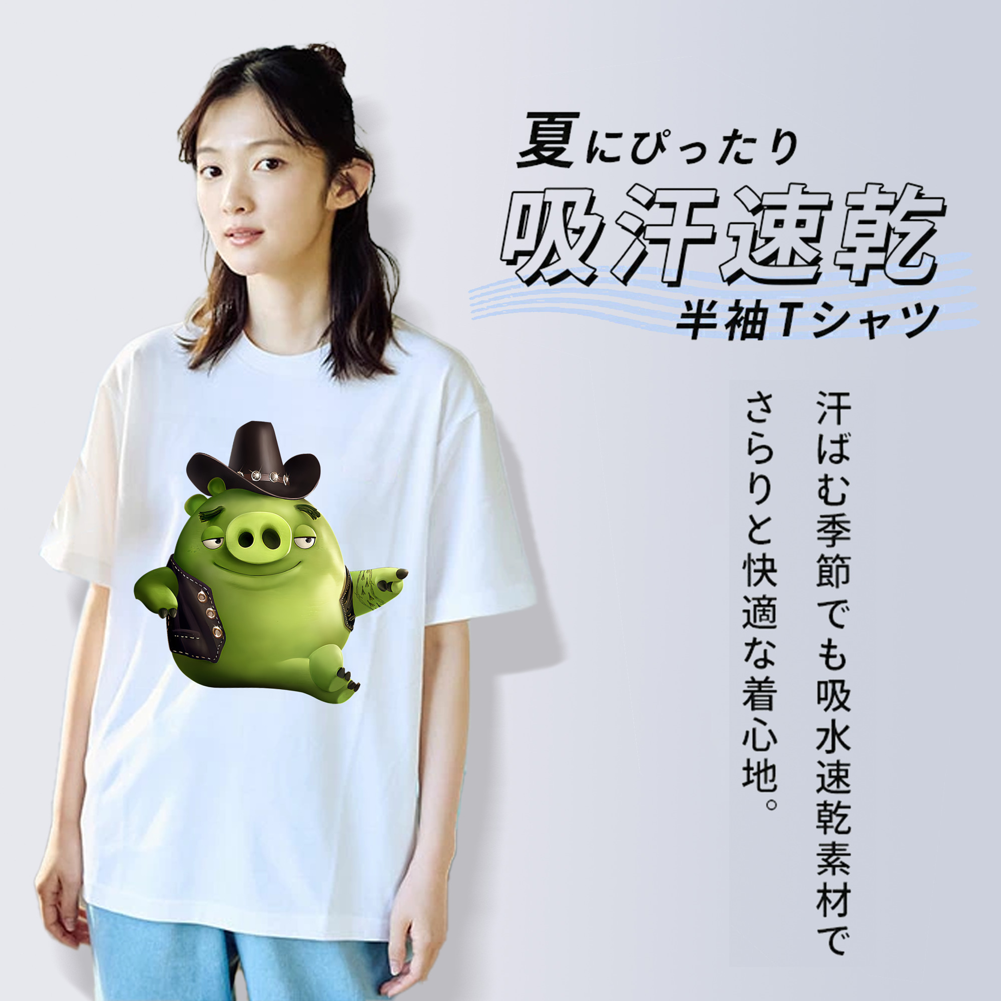 Angry Birds アングリーバード 綿100％半袖Tシャツ（フロントプリント）