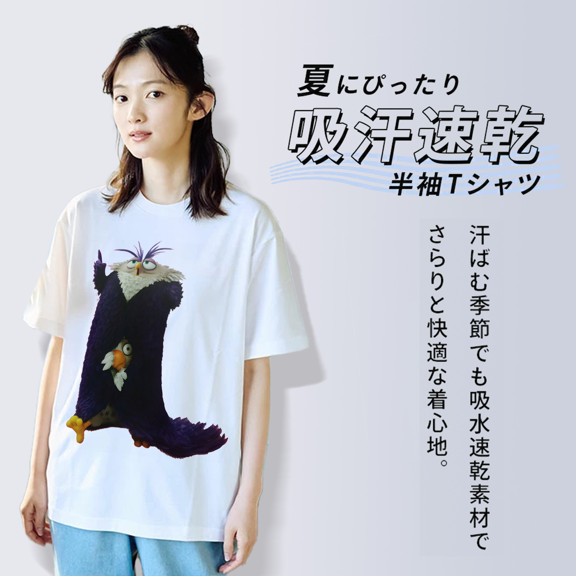 Angry Birds アングリーバード 綿100％半袖Tシャツ（フロントプリント）