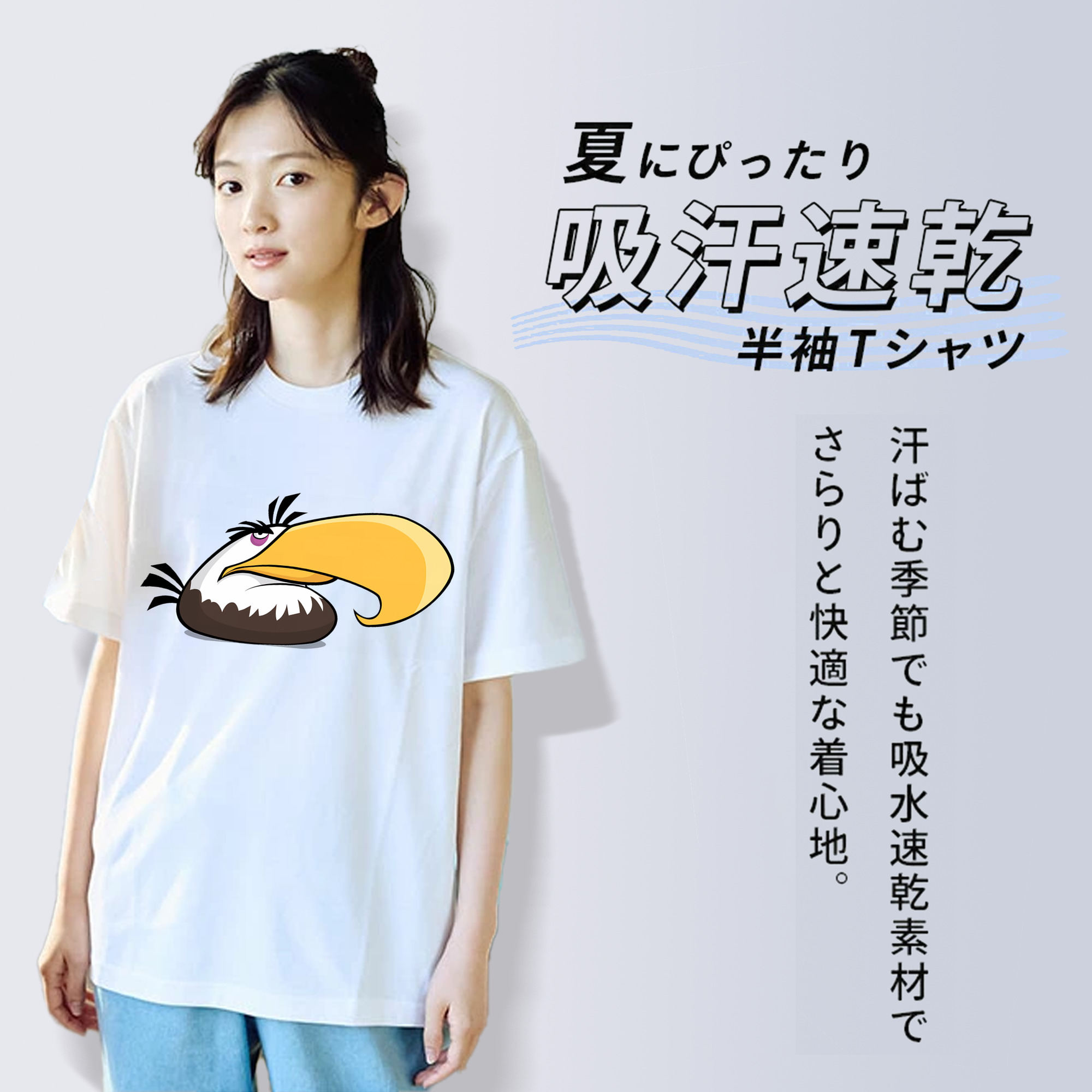 Angry Birds アングリーバード 綿100％半袖Tシャツ（フロントプリント）