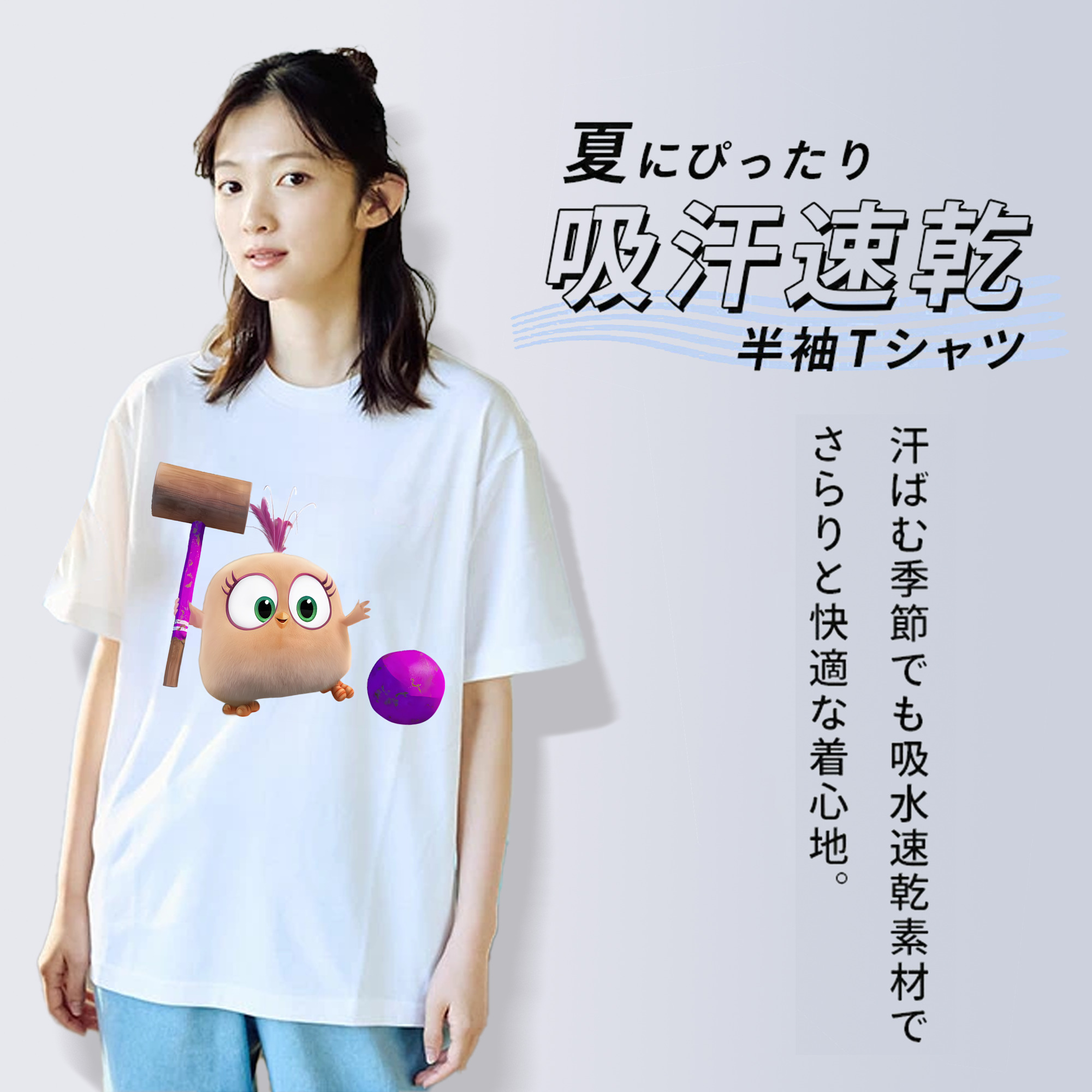 Angry Birds アングリーバード 綿100％半袖Tシャツ（フロントプリント）