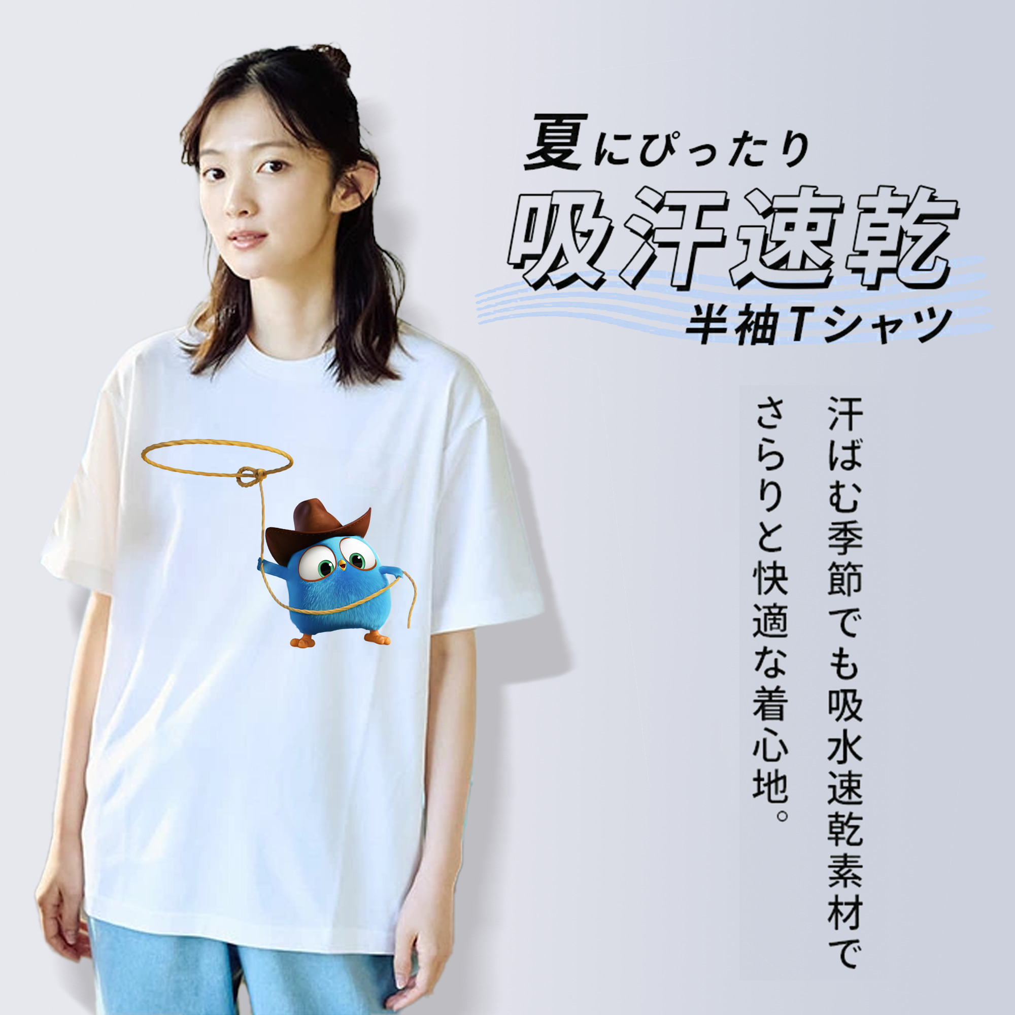 Angry Birds アングリーバード 綿100％半袖Tシャツ（フロントプリント）