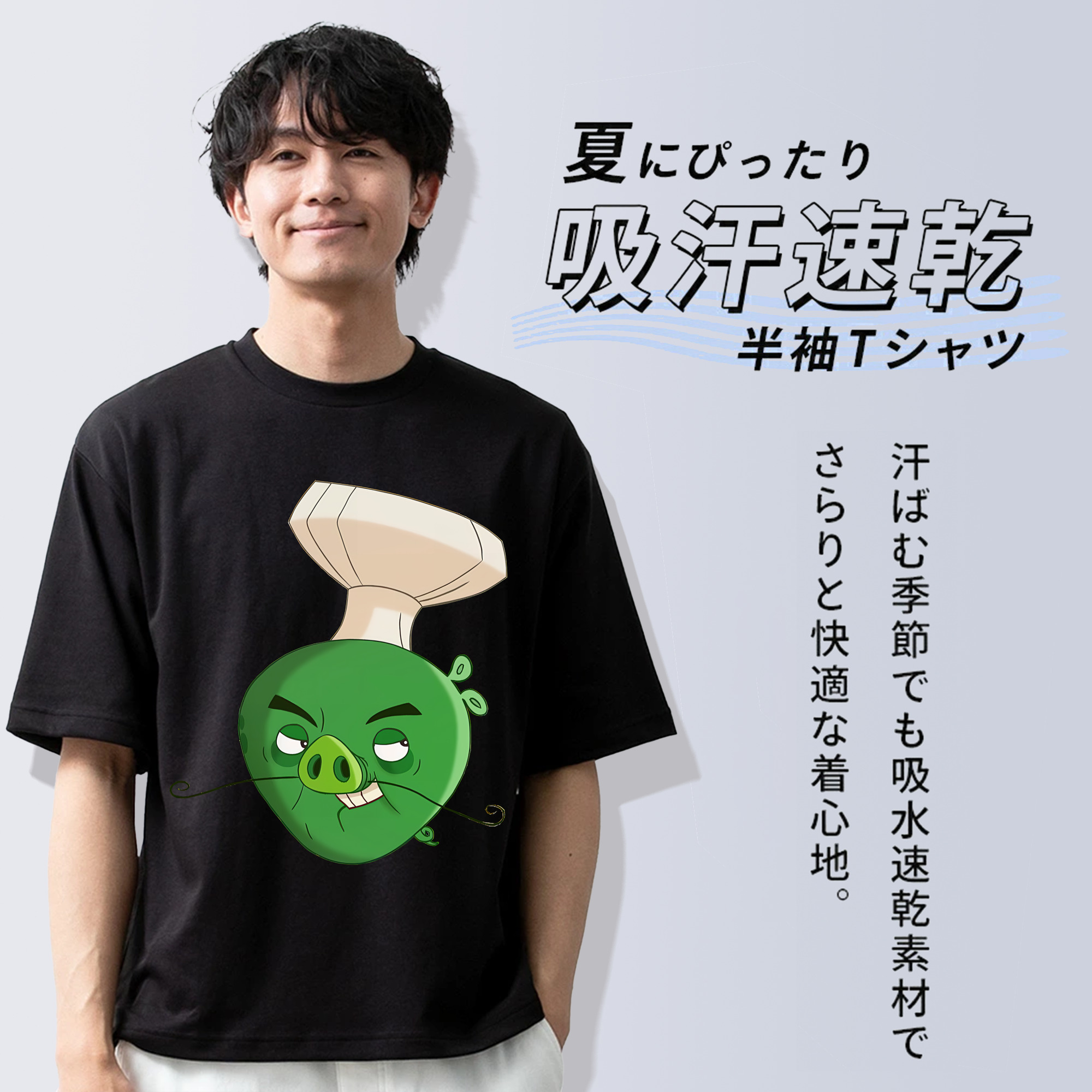 Angry Birds アングリーバード 綿100％半袖Tシャツ（フロントプリント）
