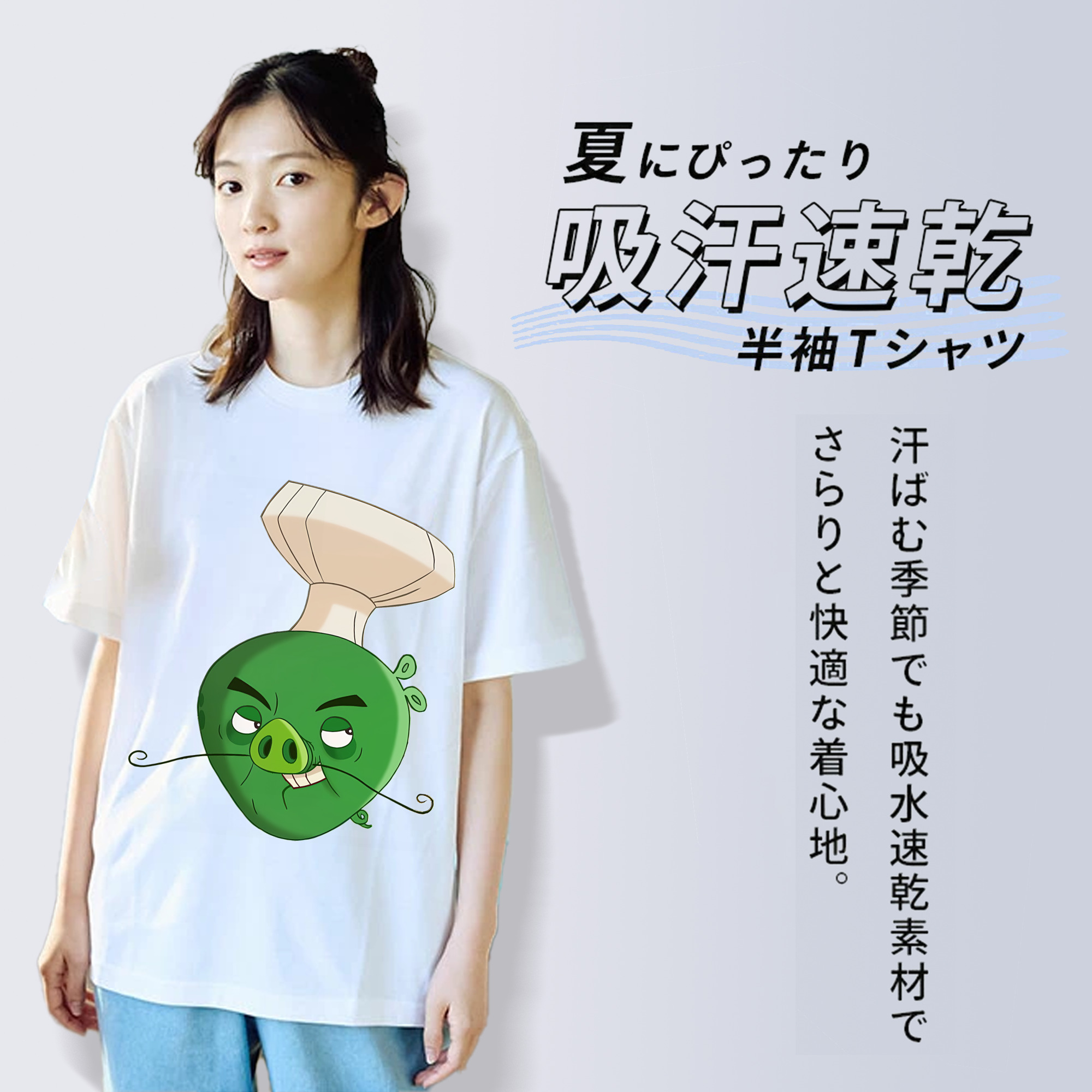 Angry Birds アングリーバード 綿100％半袖Tシャツ（フロントプリント）