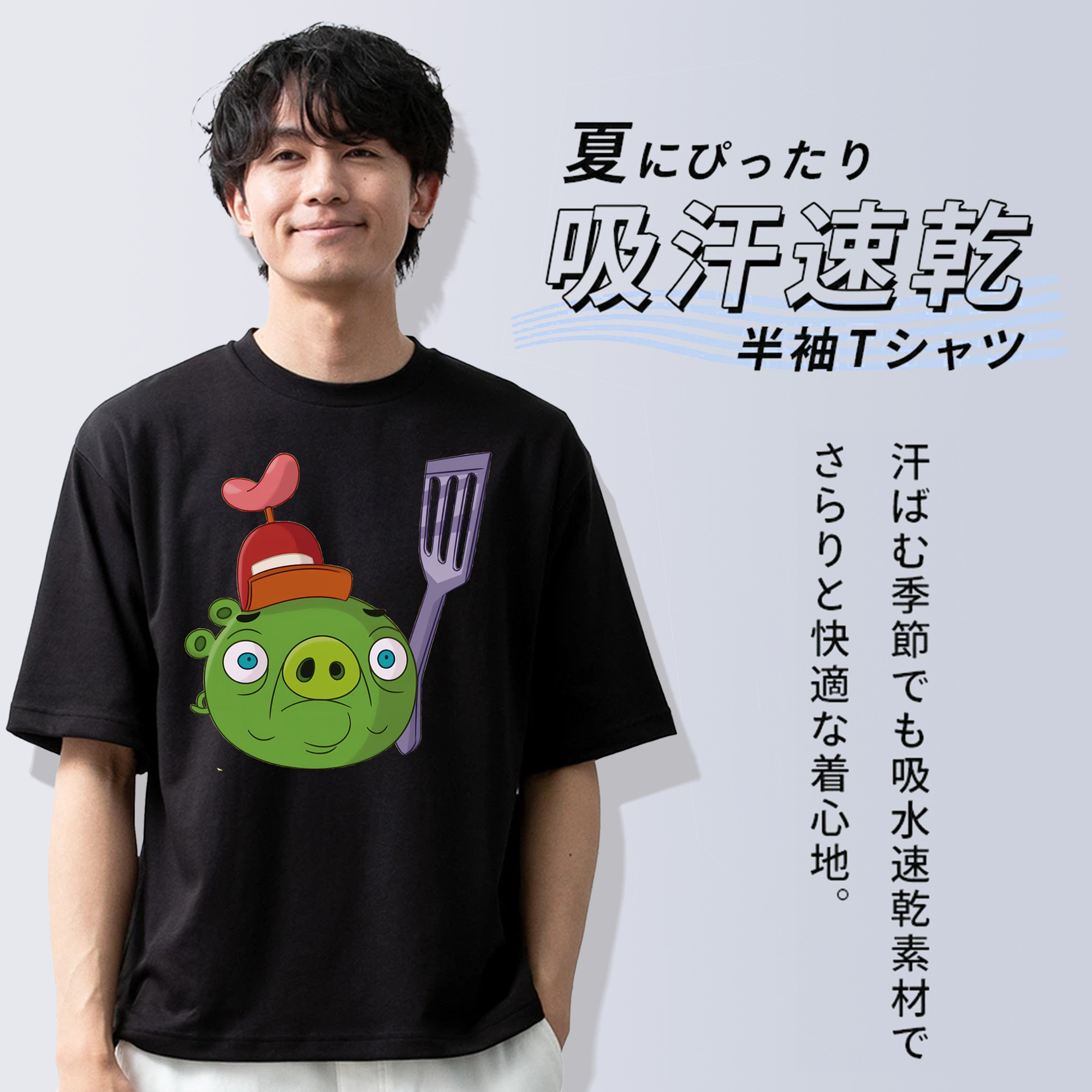 Angry Birds アングリーバード 綿100％半袖Tシャツ（フロントプリント）