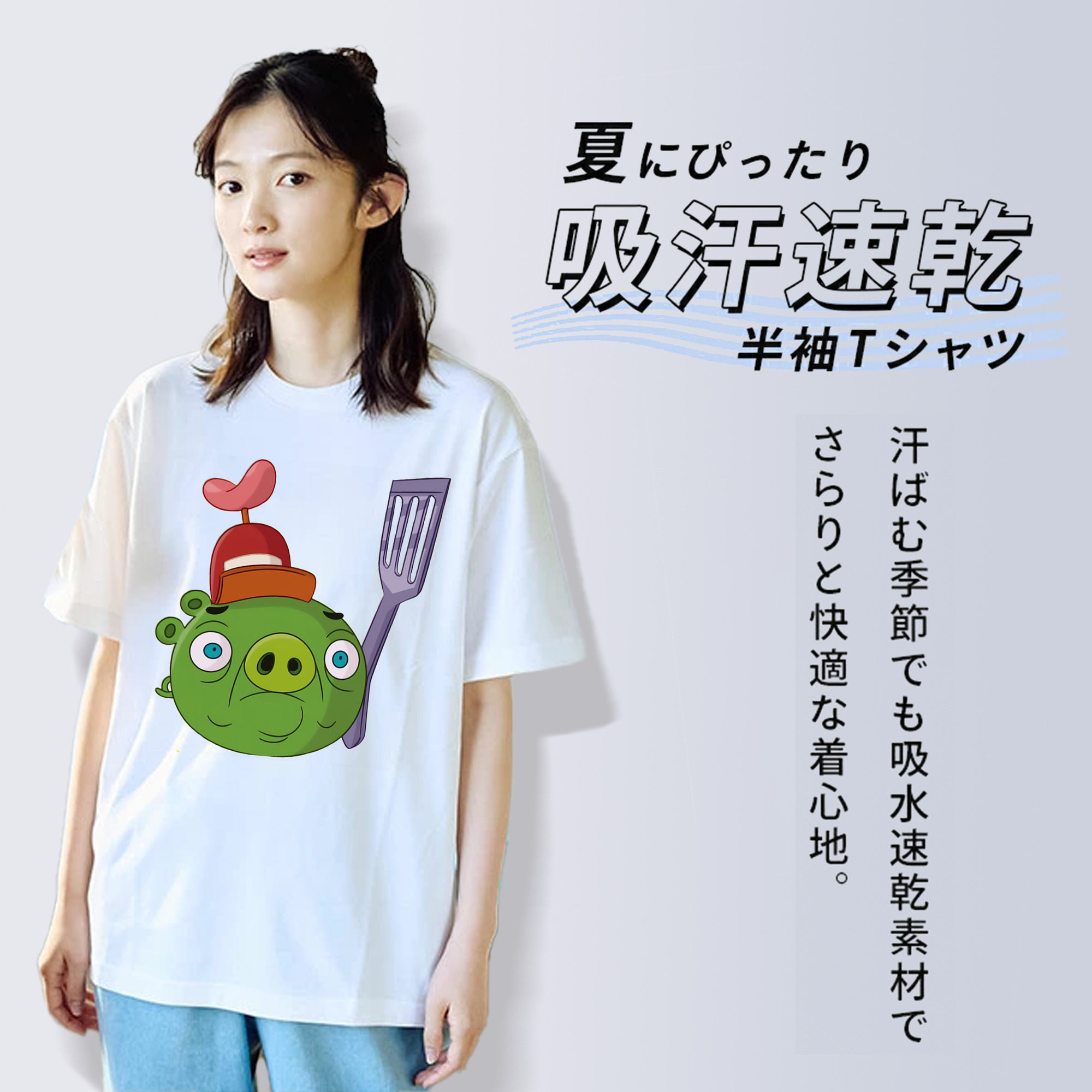 Angry Birds アングリーバード 綿100％半袖Tシャツ（フロントプリント）