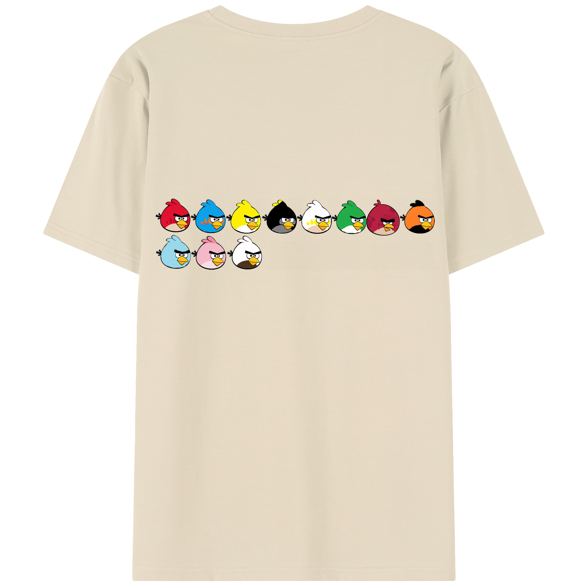 （画像用） Angry Birds アングリーバード 綿100％半袖Tシャツ（背面プリント）