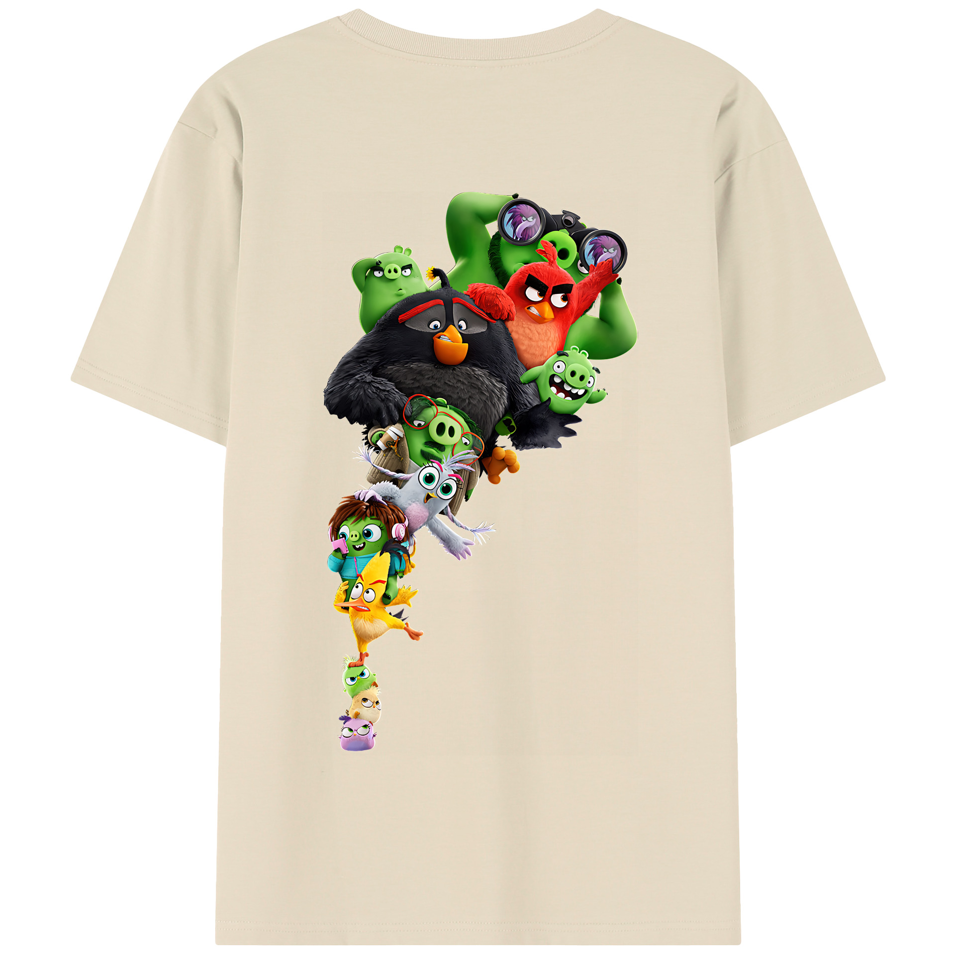 （画像用） Angry Birds アングリーバード 綿100％半袖Tシャツ（背面プリント）