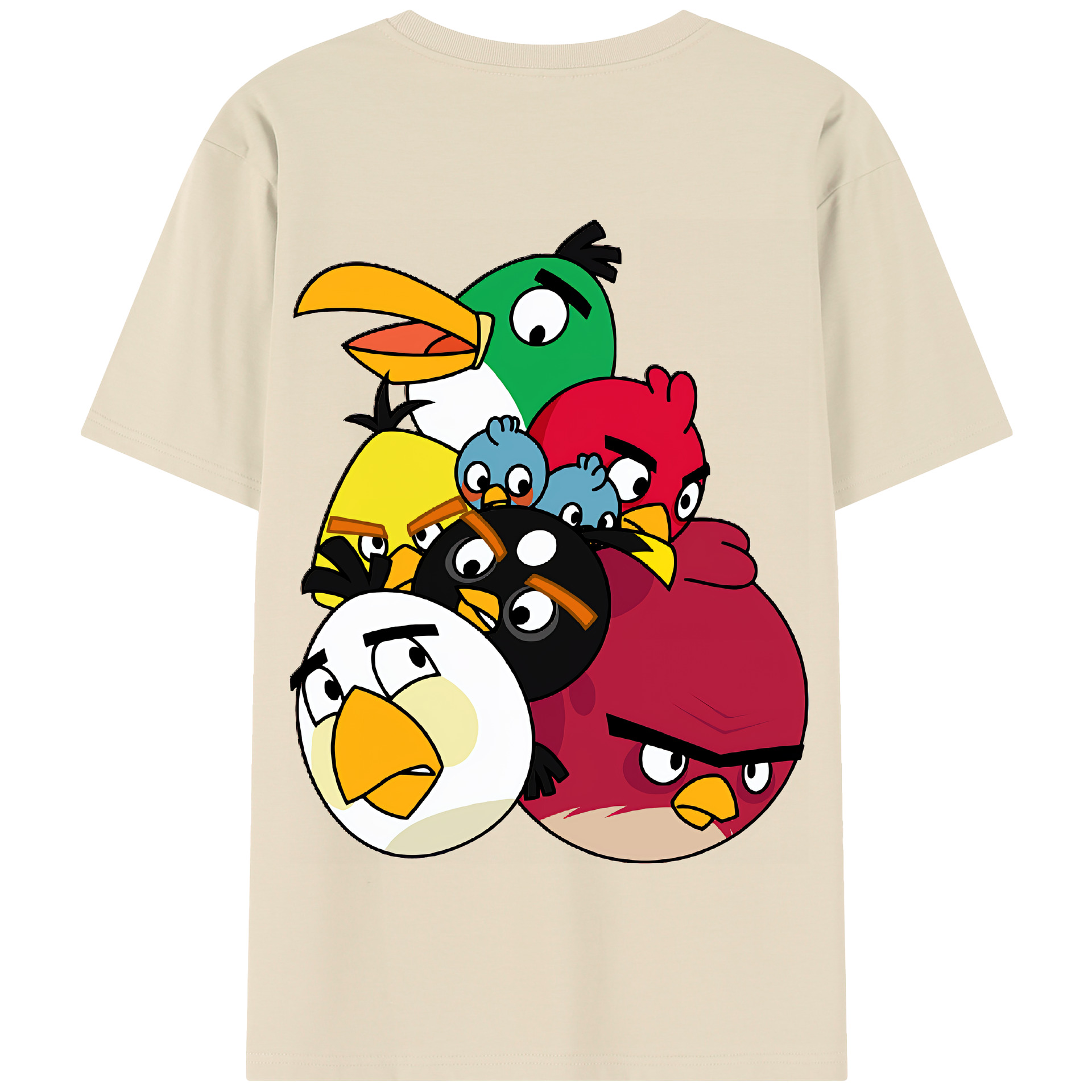 （画像用） Angry Birds アングリーバード 綿100％半袖Tシャツ（背面プリント）