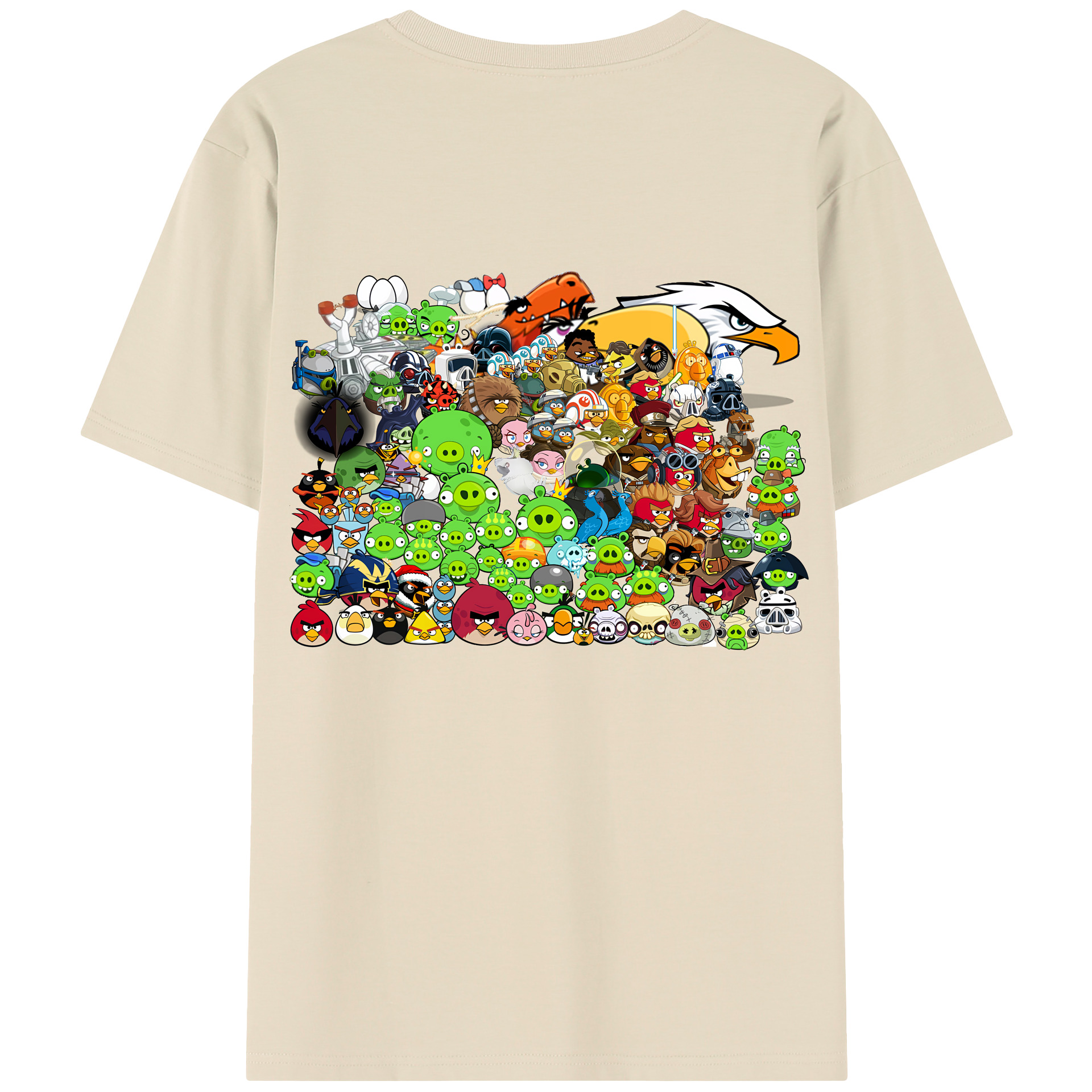 （画像用） Angry Birds アングリーバード 綿100％半袖Tシャツ（背面プリント）