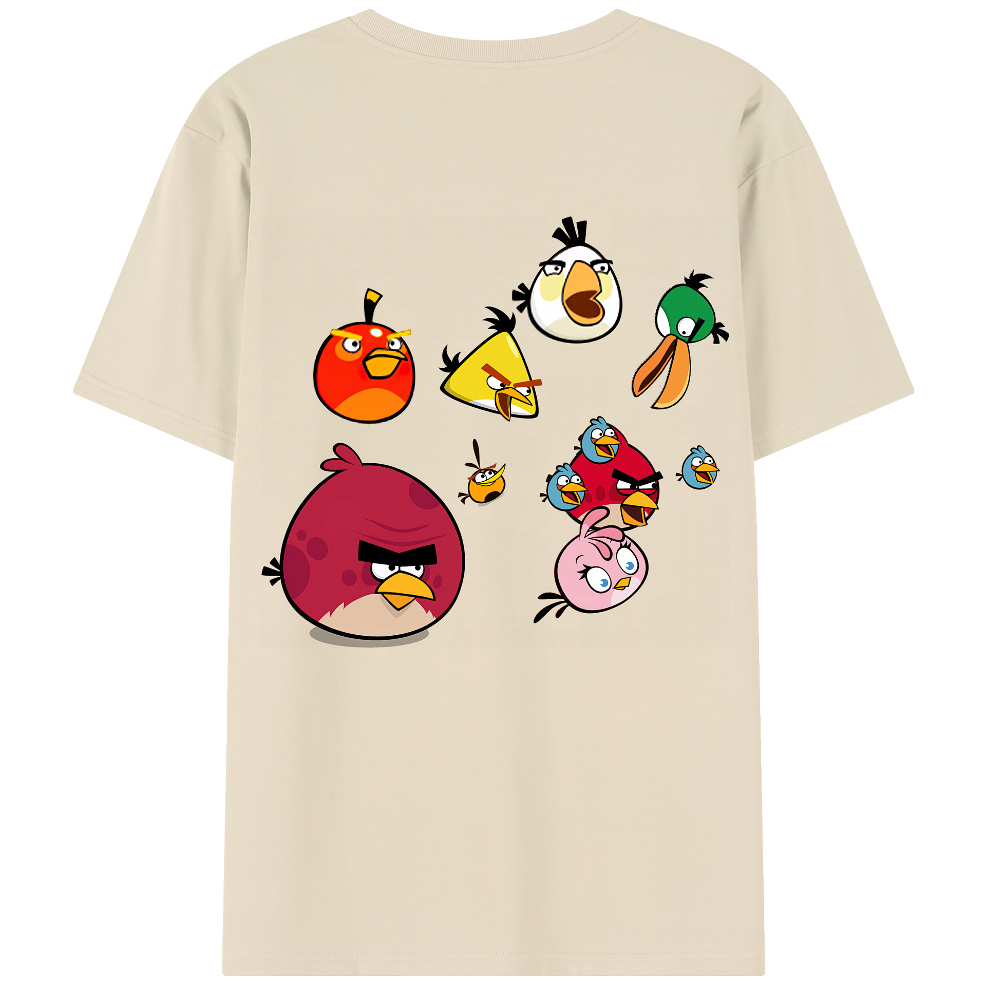 （画像用） Angry Birds アングリーバード 綿100％半袖Tシャツ（背面プリント）
