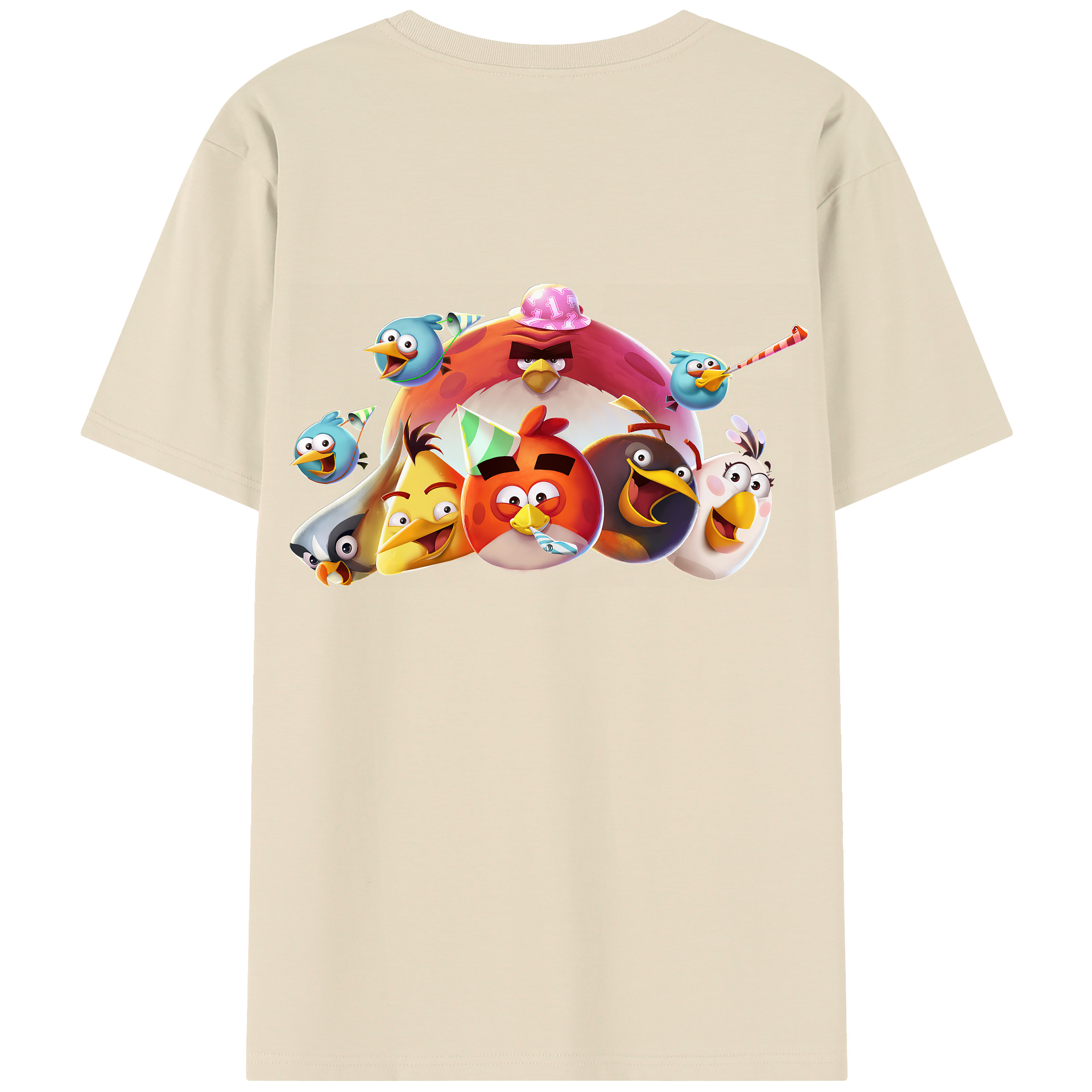 （画像用） Angry Birds アングリーバード 綿100％半袖Tシャツ（背面プリント）
