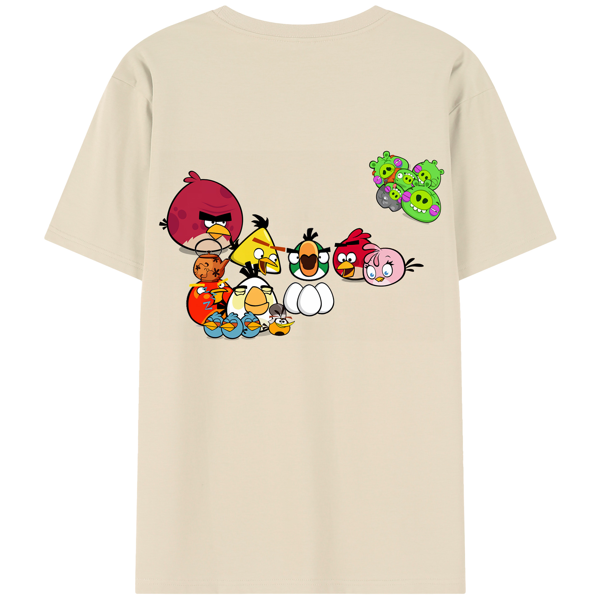 （画像用） Angry Birds アングリーバード 綿100％半袖Tシャツ（背面プリント）