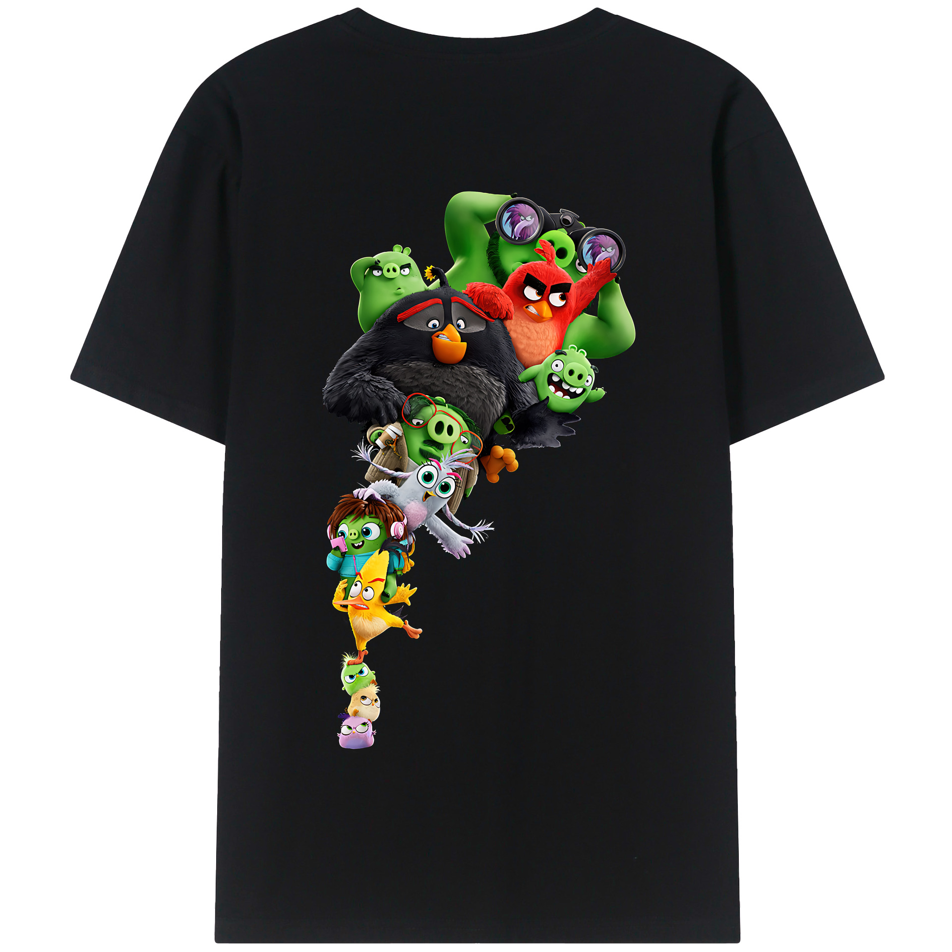 （画像用） Angry Birds アングリーバード 綿100％半袖Tシャツ（背面プリント）