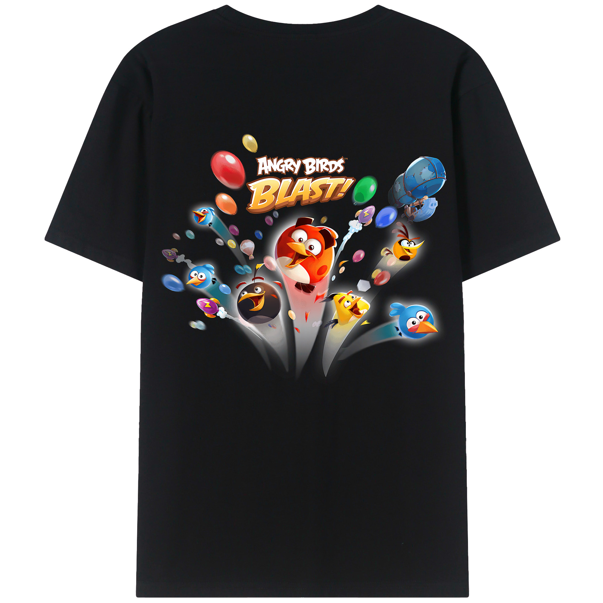 （画像用） Angry Birds アングリーバード 綿100％半袖Tシャツ（背面プリント）