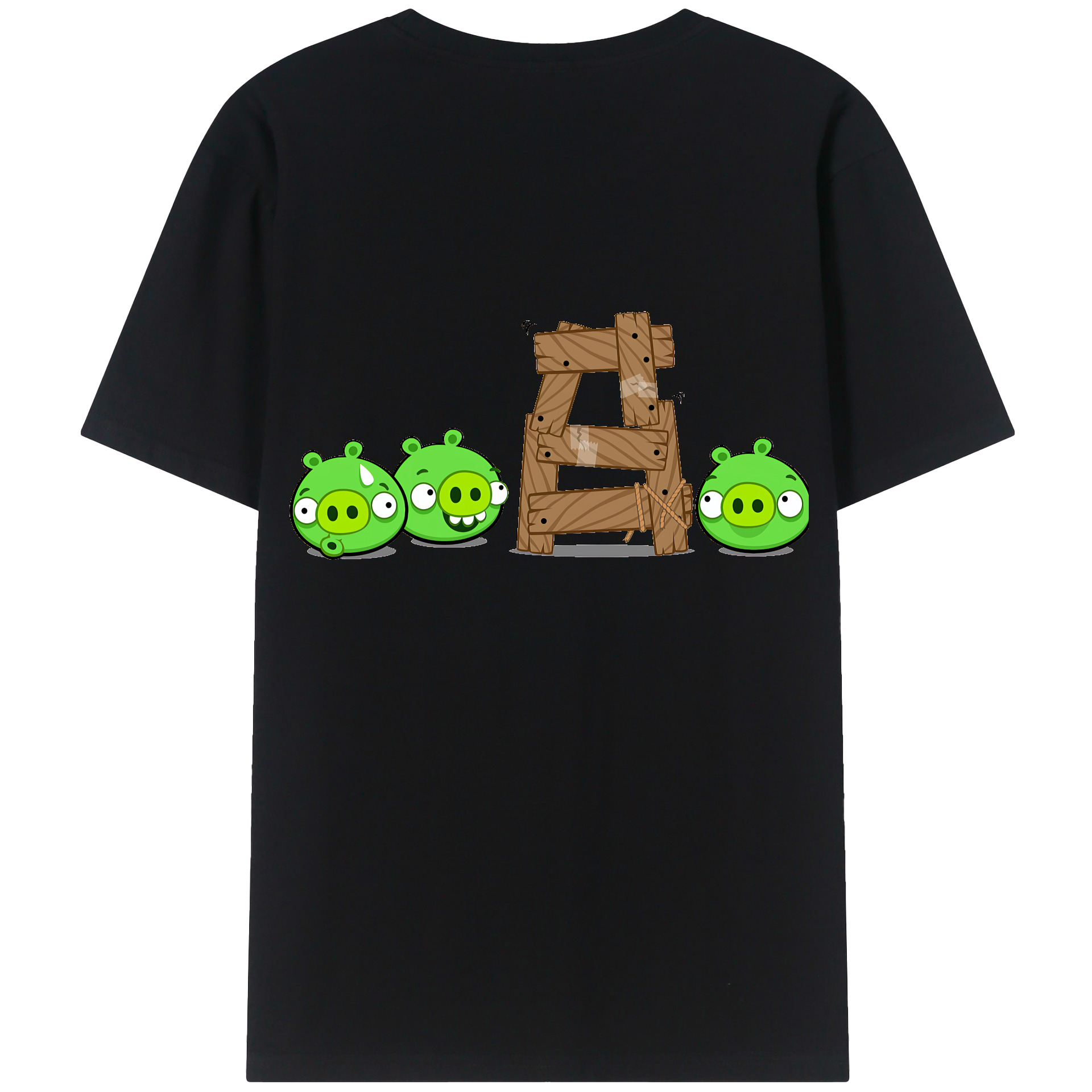 （画像用） Angry Birds アングリーバード 綿100％半袖Tシャツ（背面プリント）