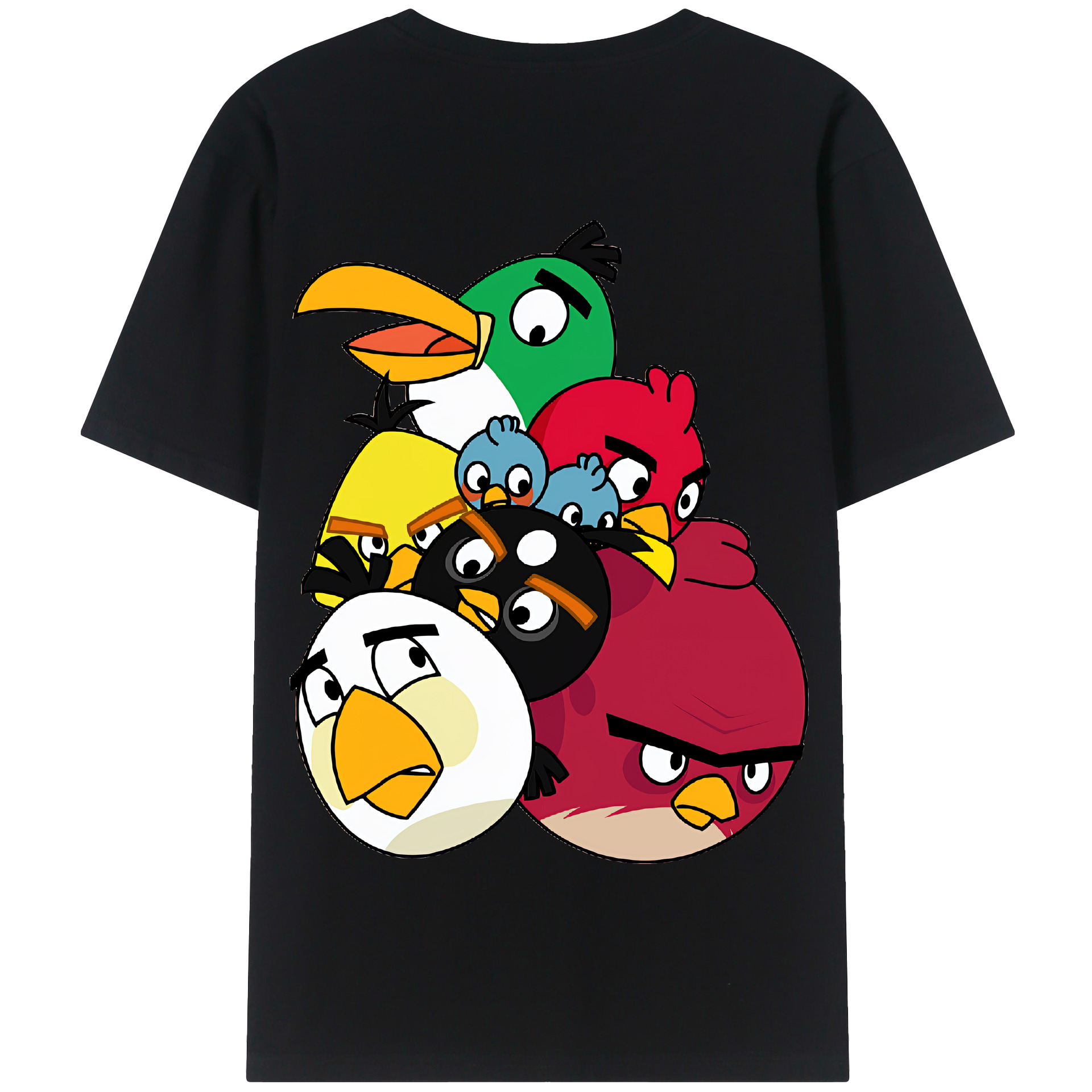 （画像用） Angry Birds アングリーバード 綿100％半袖Tシャツ（背面プリント）