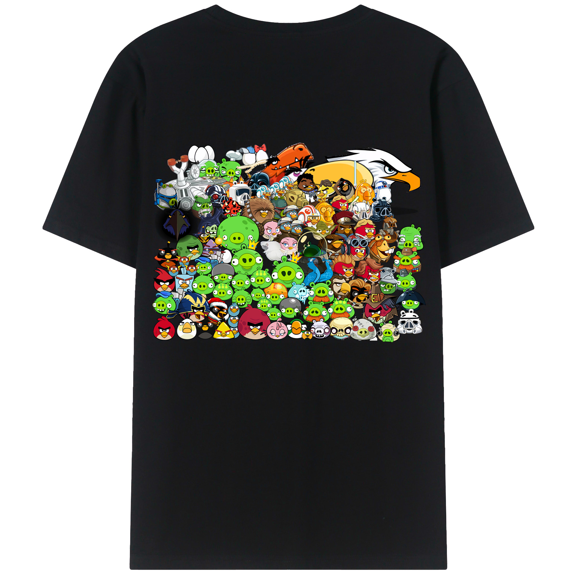 （画像用） Angry Birds アングリーバード 綿100％半袖Tシャツ（背面プリント）