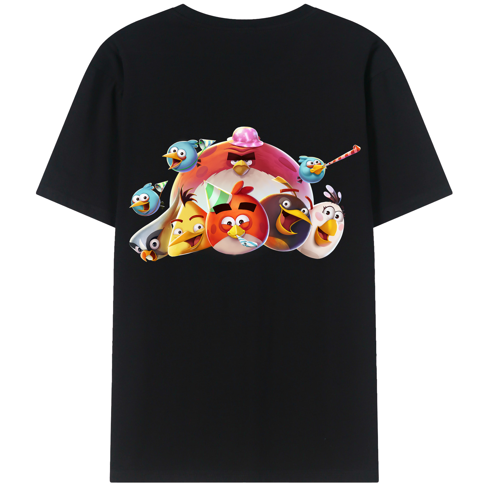 （画像用） Angry Birds アングリーバード 綿100％半袖Tシャツ（背面プリント）
