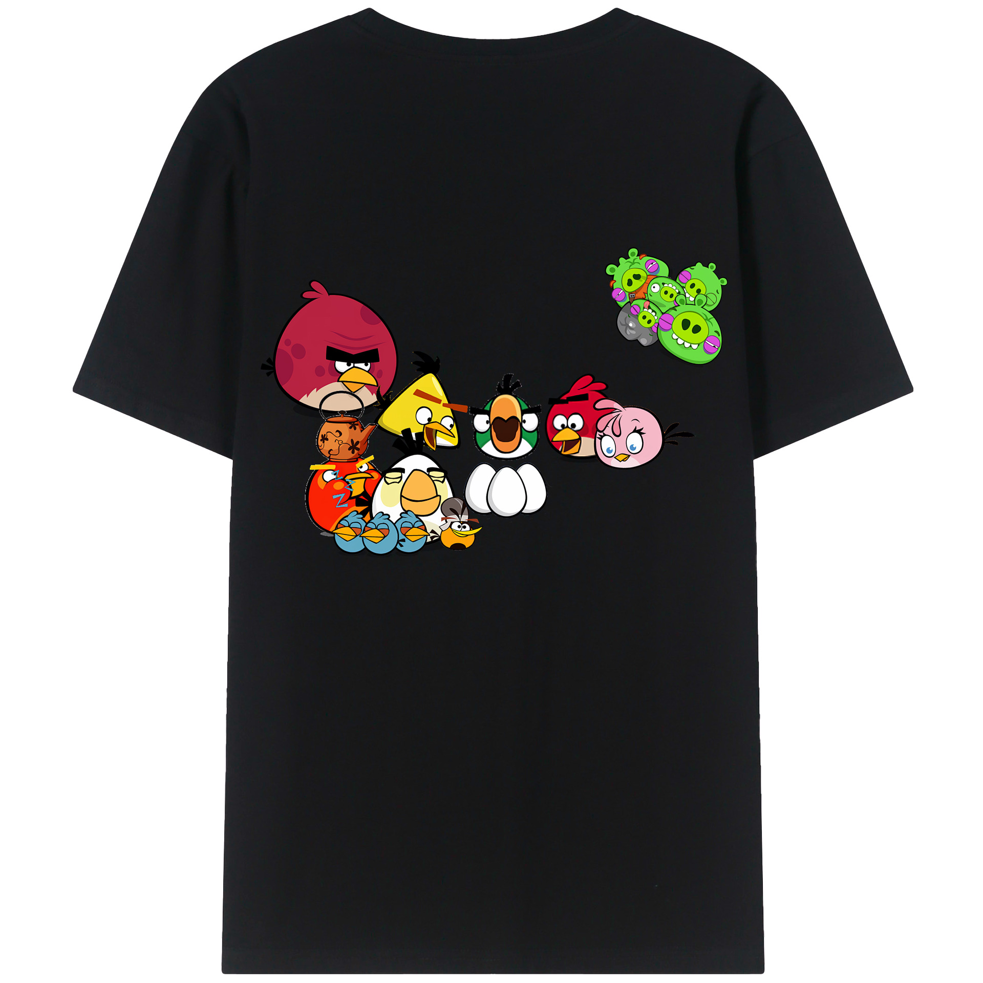 （画像用） Angry Birds アングリーバード 綿100％半袖Tシャツ（背面プリント）