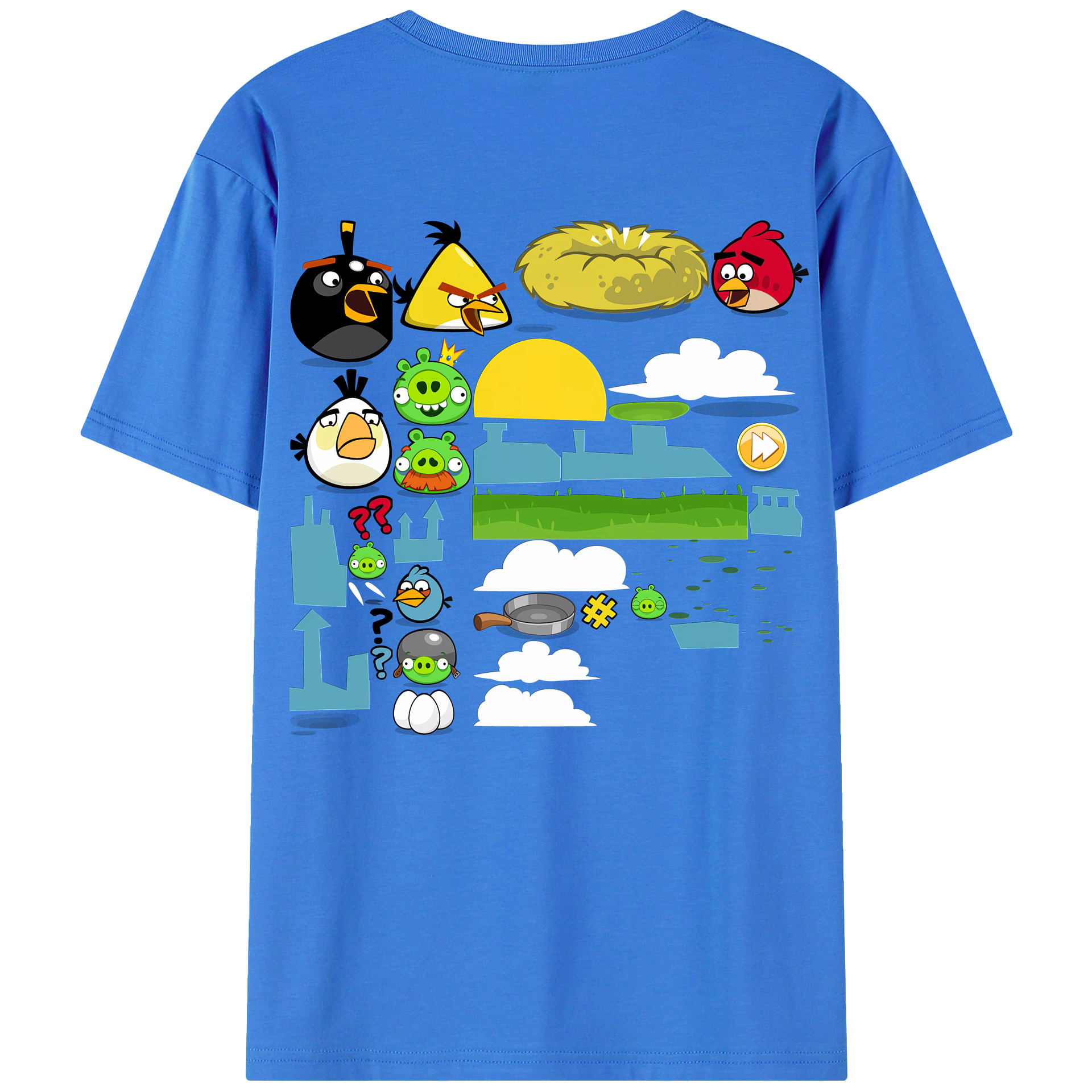 （画像用） Angry Birds アングリーバード 綿100％半袖Tシャツ（背面プリント）