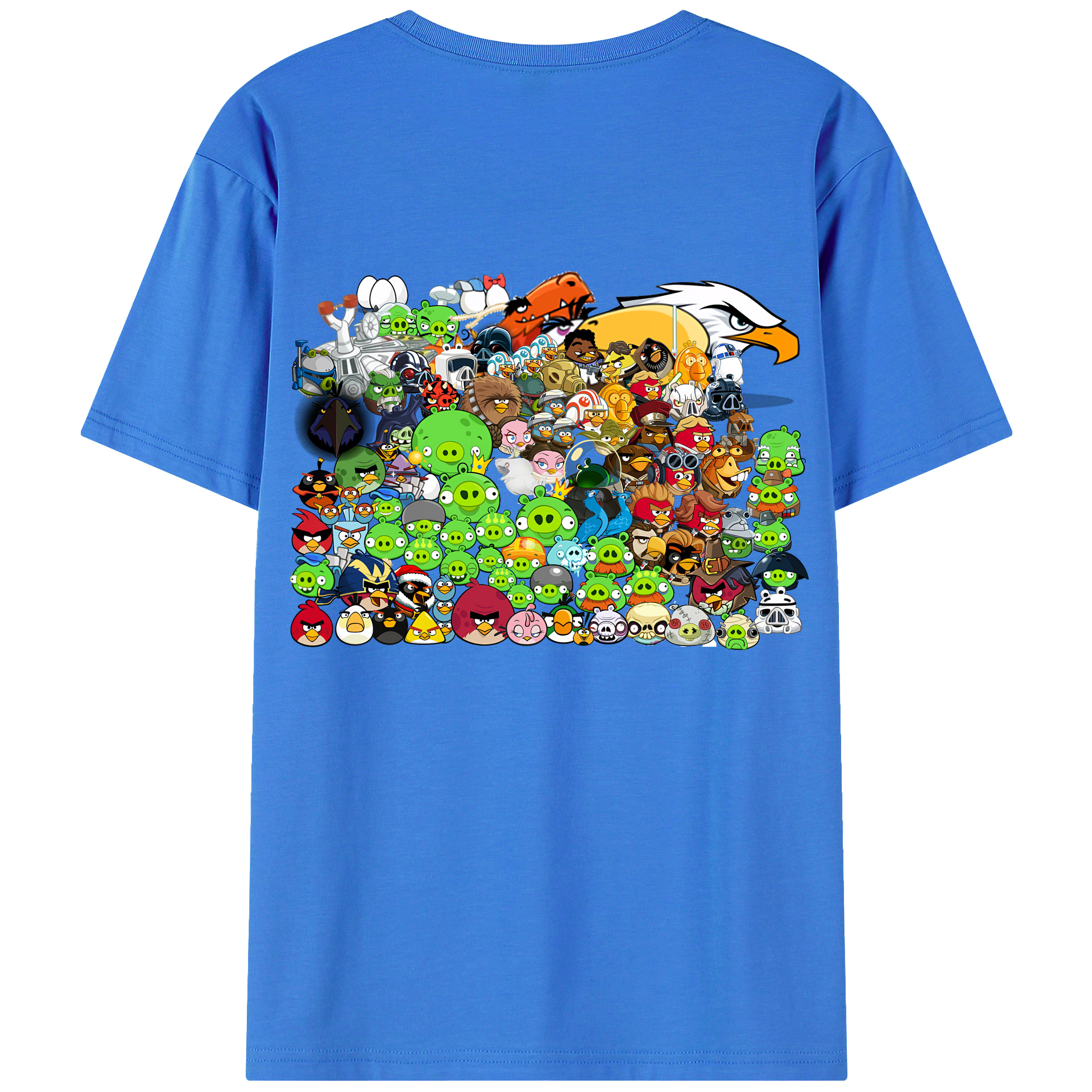 （画像用） Angry Birds アングリーバード 綿100％半袖Tシャツ（背面プリント）