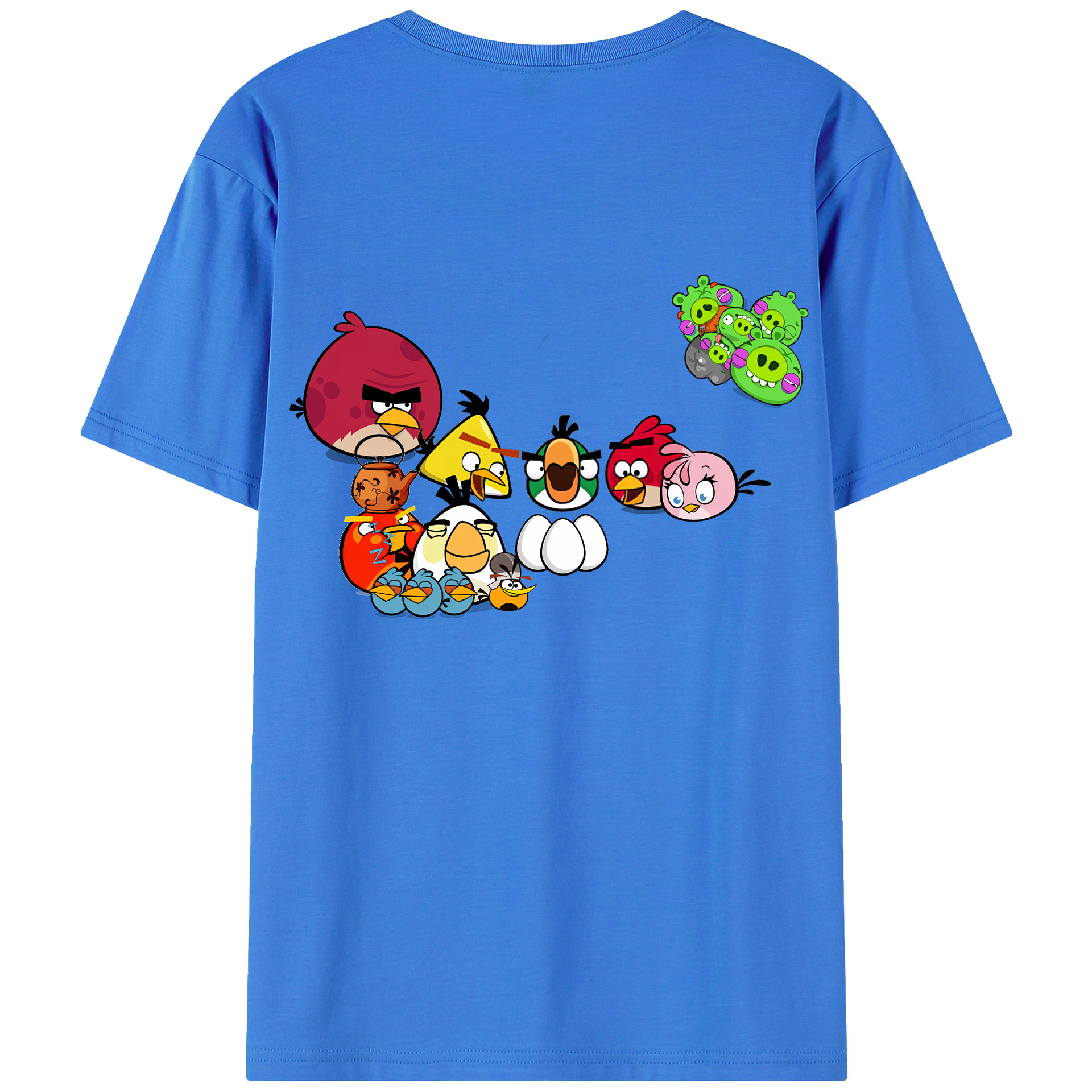（画像用） Angry Birds アングリーバード 綿100％半袖Tシャツ（背面プリント）