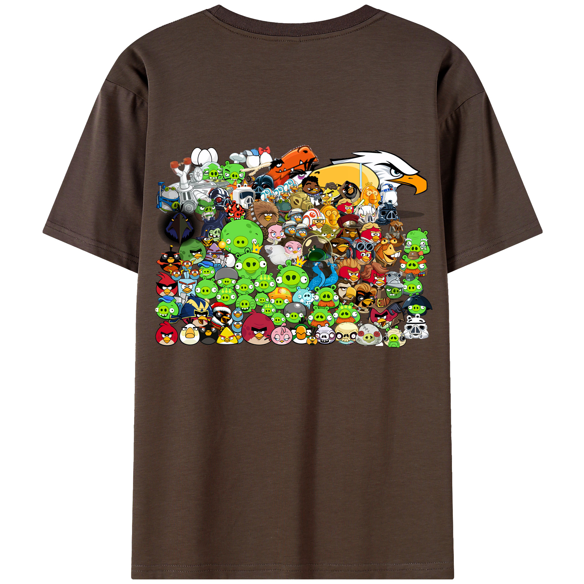 （画像用） Angry Birds アングリーバード 綿100％半袖Tシャツ（背面プリント）