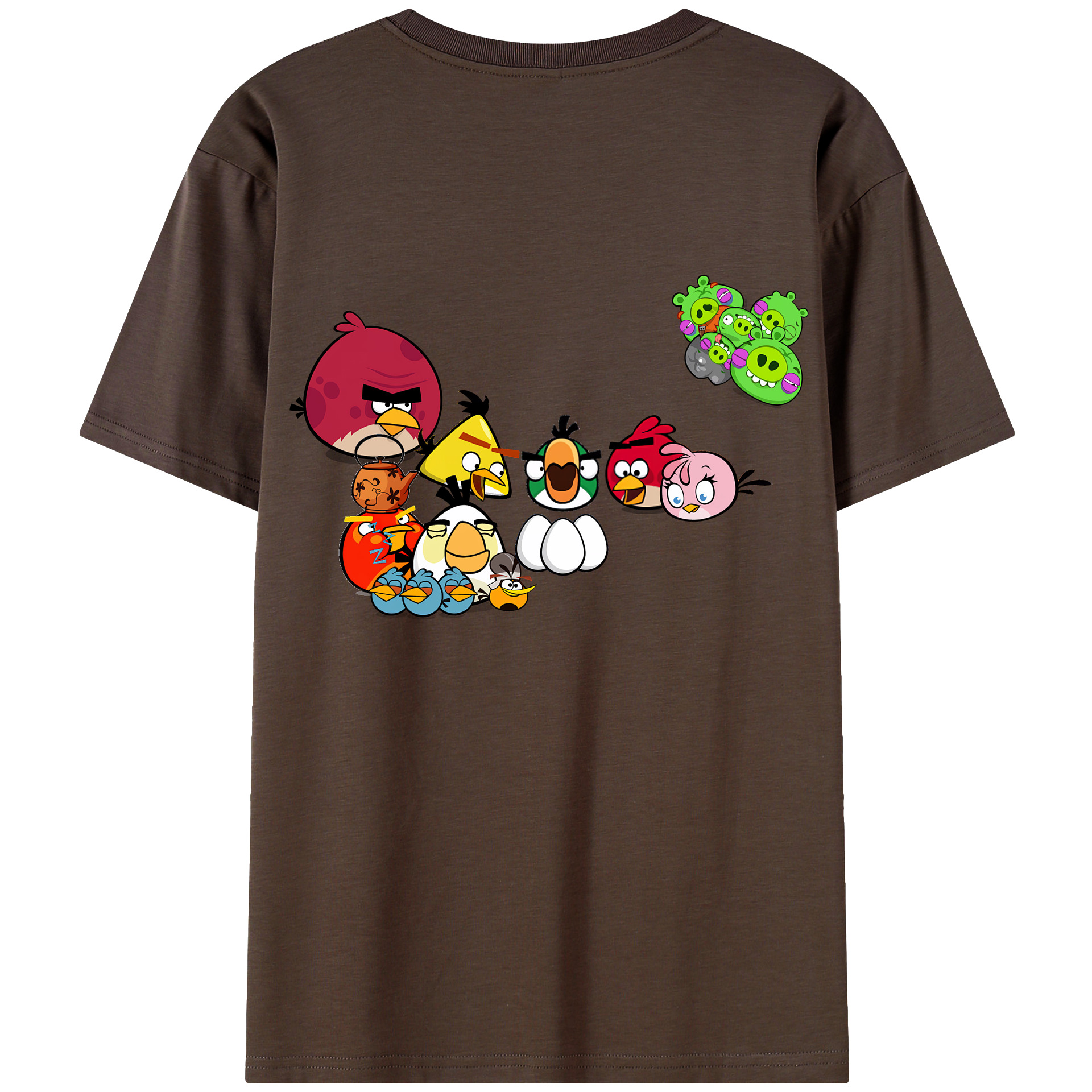 （画像用） Angry Birds アングリーバード 綿100％半袖Tシャツ（背面プリント）